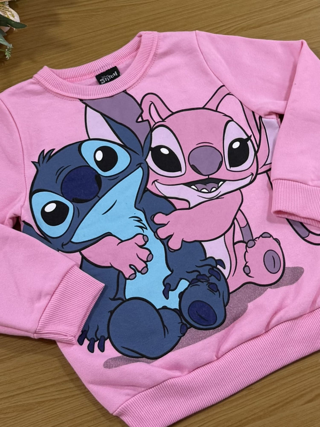 Moletom Infantil Stitch Rosa Flanelado Disney Brandili