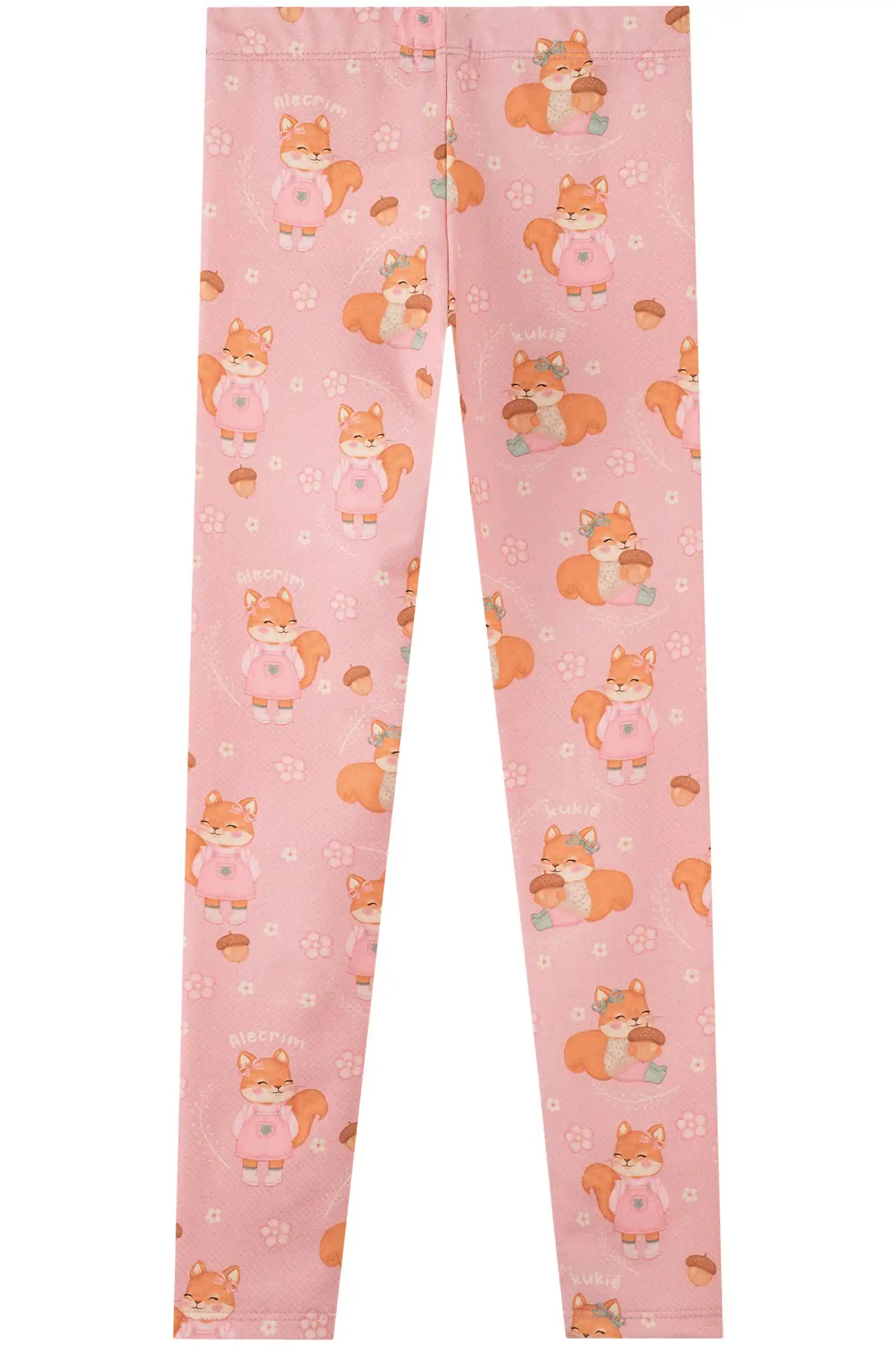 Calça Legging Infantil Kukiê Inverno Térmica Rosa Esquilinha