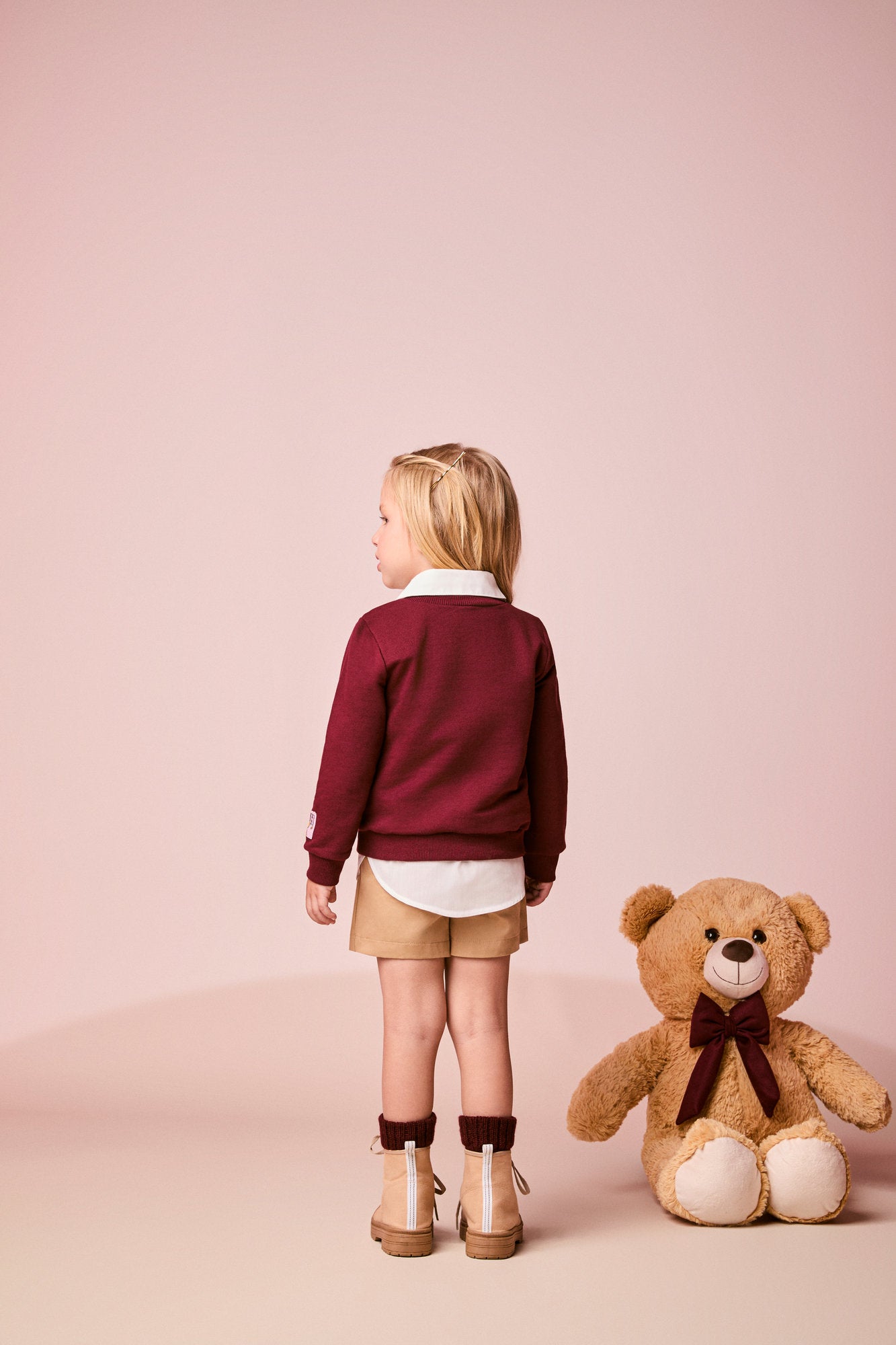 Moletom Infantil Momi Inverno sem Flanela Vinho Ursinho Pooh com Strass