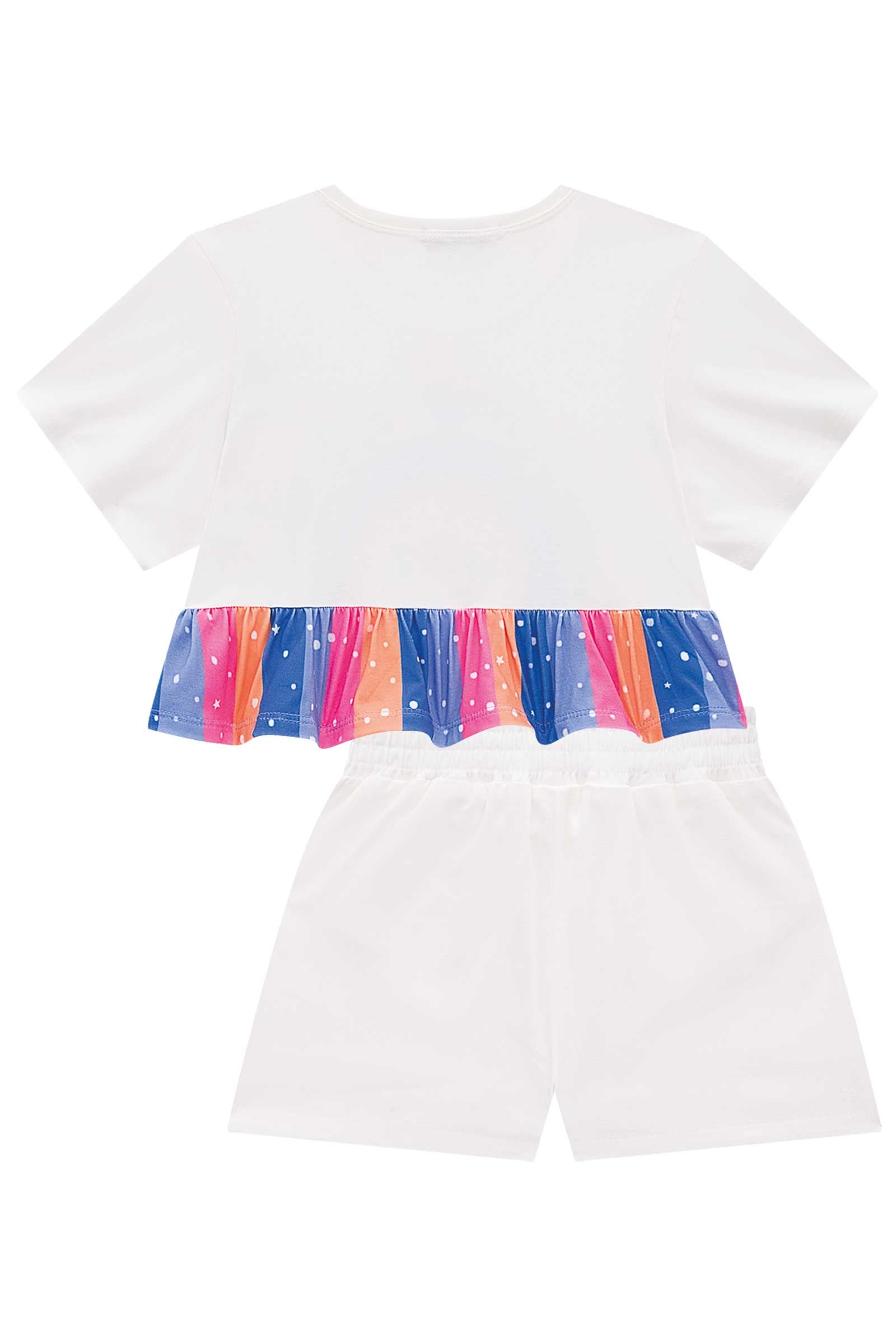Conjunto Infantil Kukie Alecrim Inverno Shorts Branco