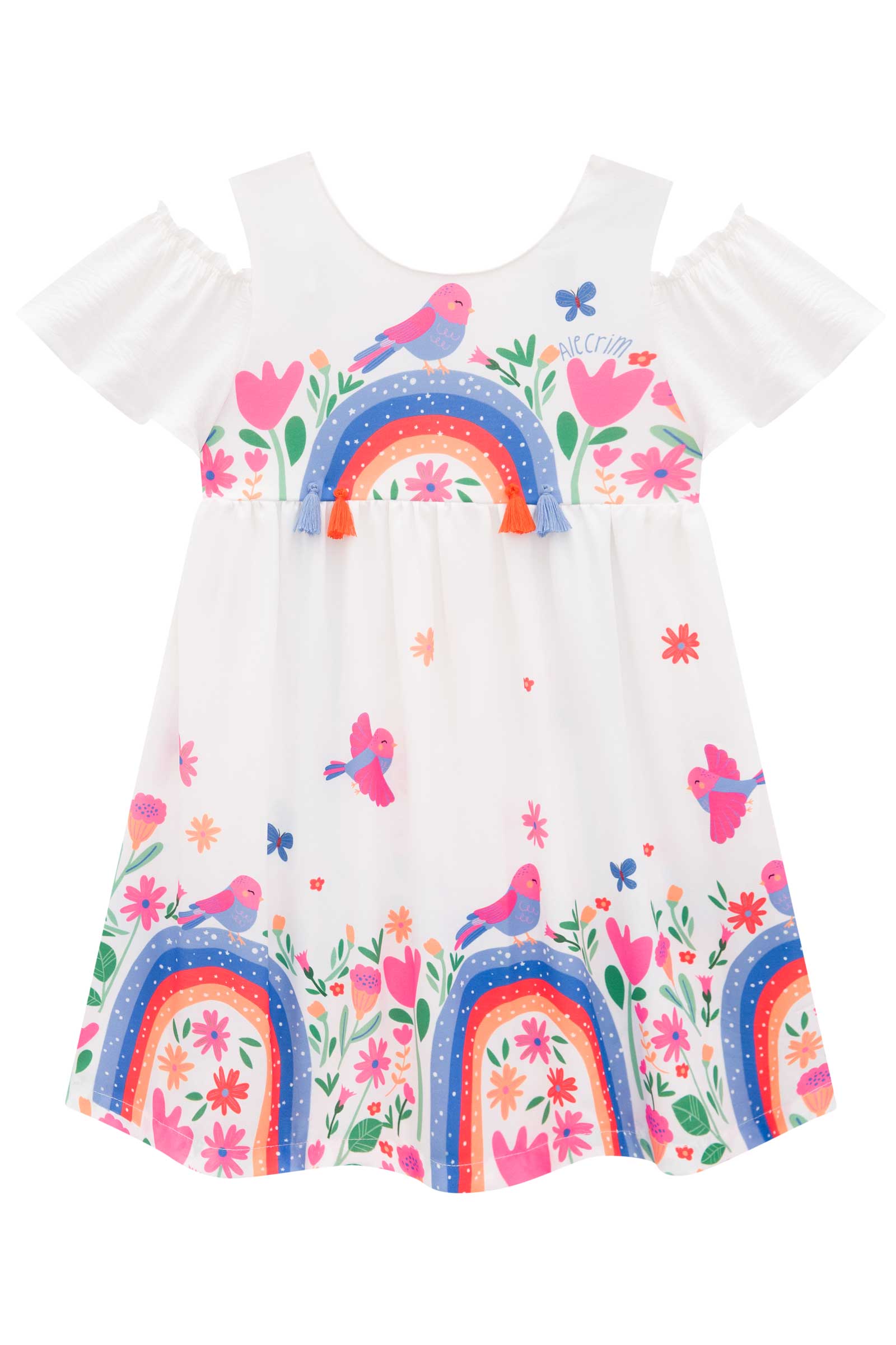 Vestido Infantil Kukie Alecrim Inverno Manga Curta Jardim