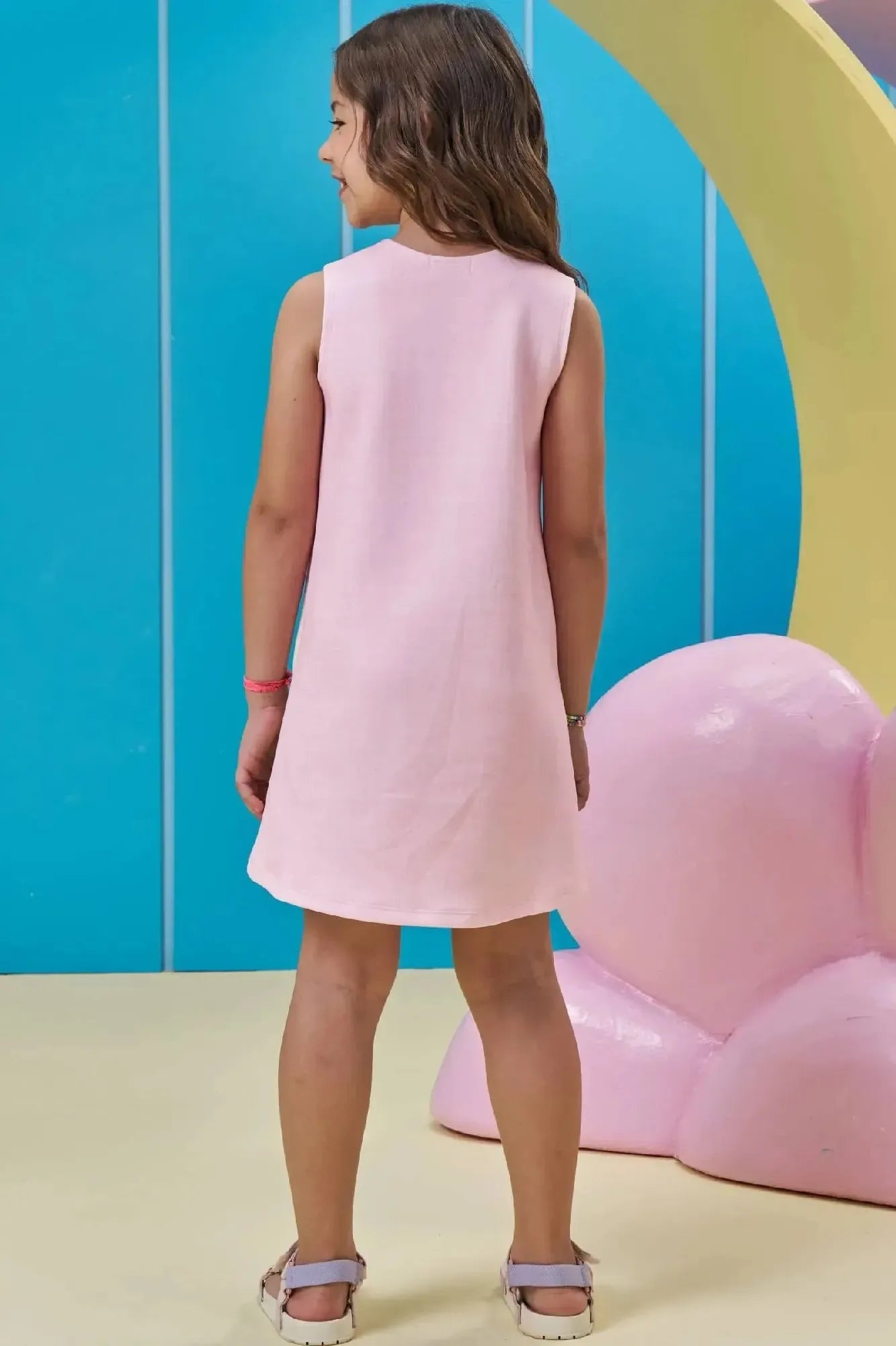Vestido Infantil Kukiê Rosa Gatinha Fit