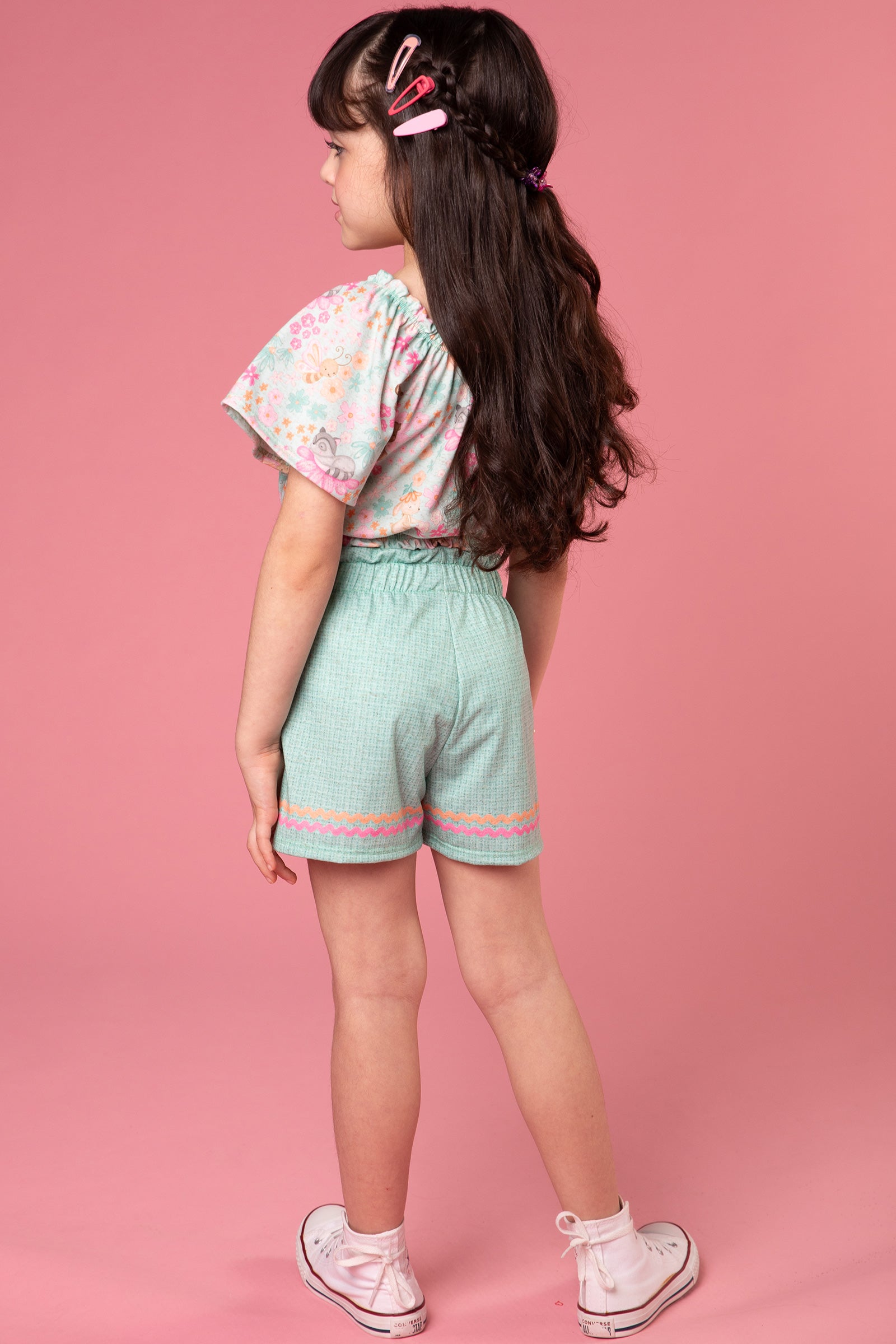 Conjunto Infantil Kukie Tropical Shorts e Blusa Animais Zoo