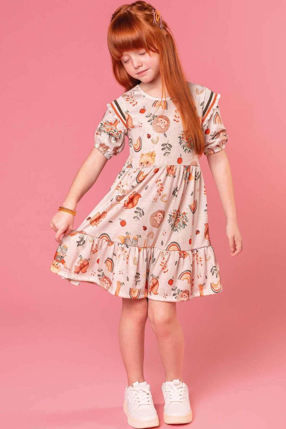 Vestido Infantil Kukie Tropical Animais Zoo