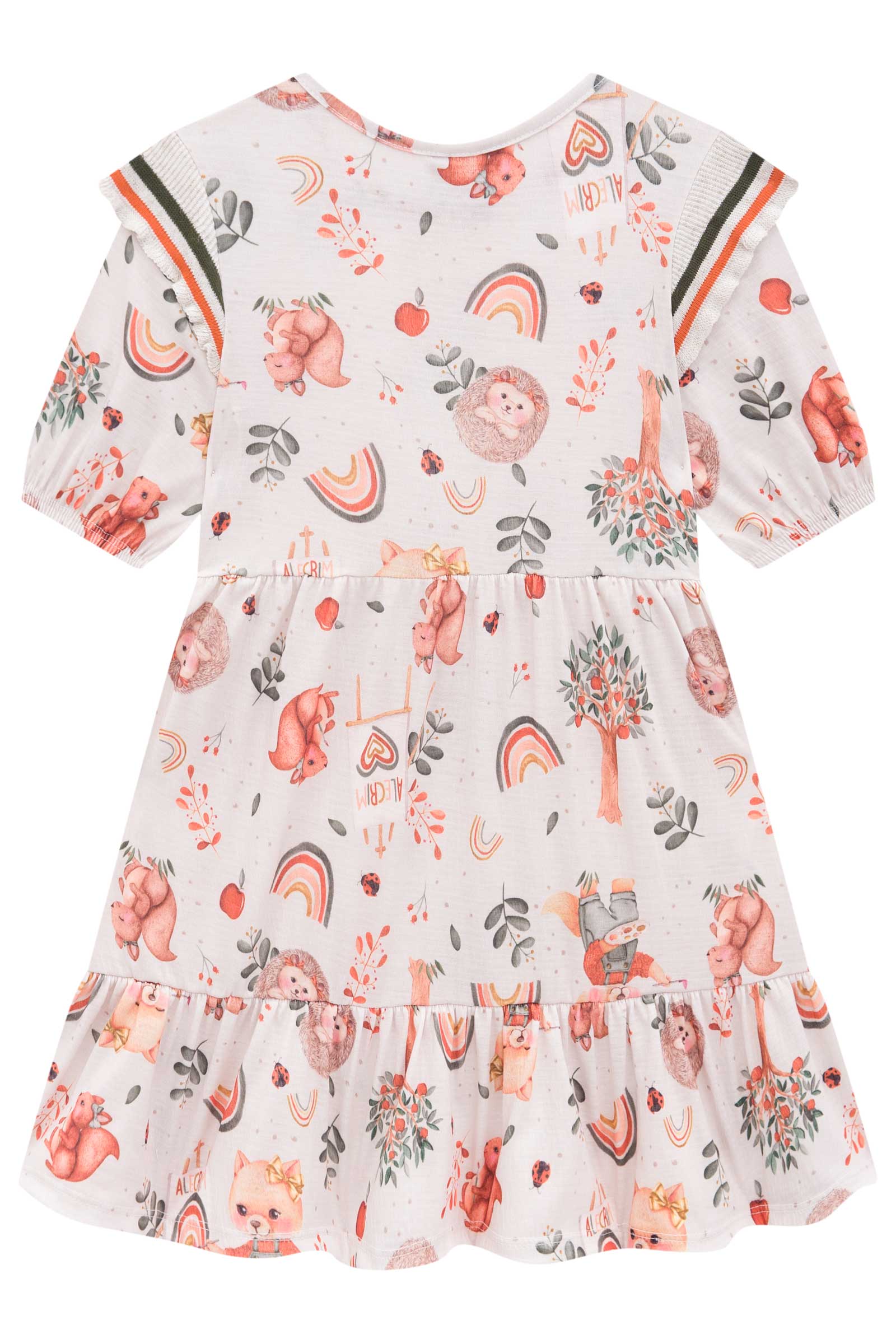 Vestido Infantil Kukie Tropical Animais Zoo
