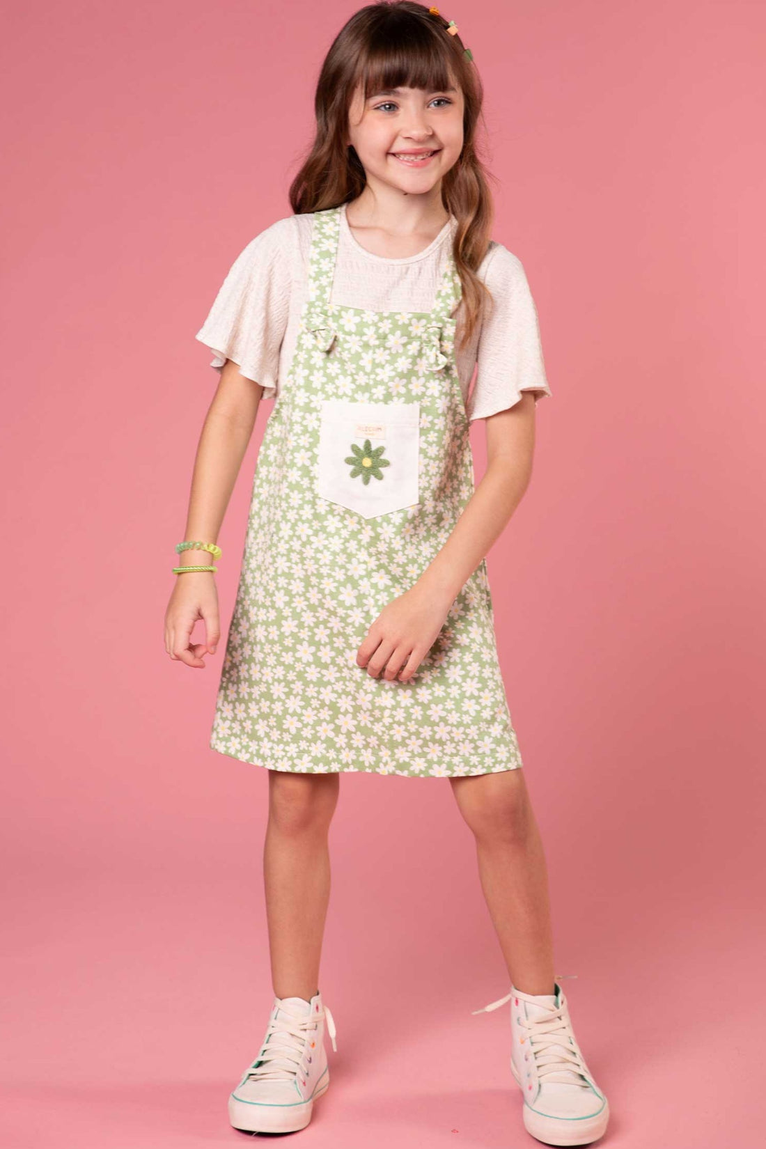 Salopete Infantil Kukie Tropical Verde Florzinha