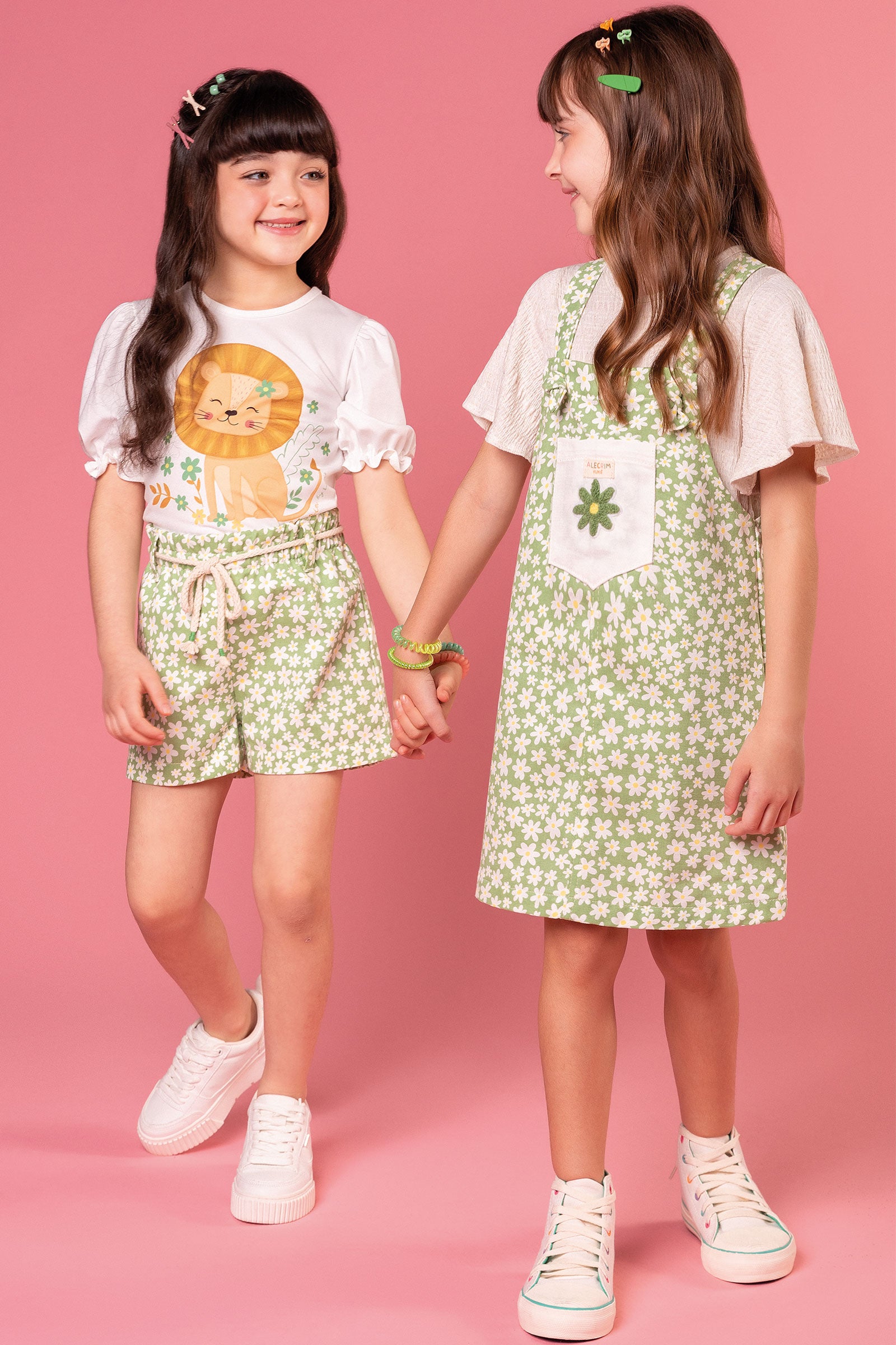 Salopete Infantil Kukie Tropical Verde Florzinha