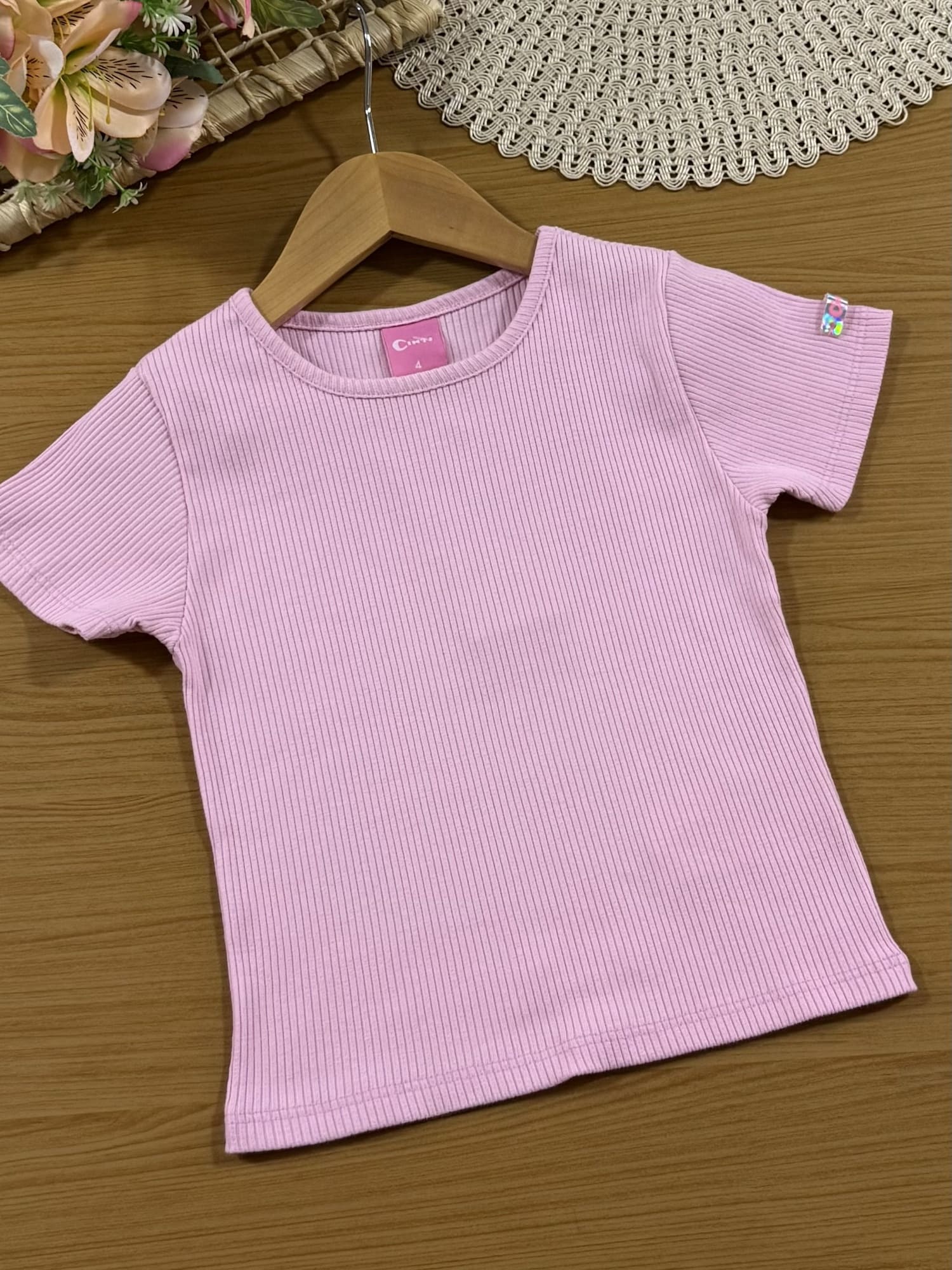 Jardineira Infantil Cinti Verão Frutinhas com Blusa Rosa
