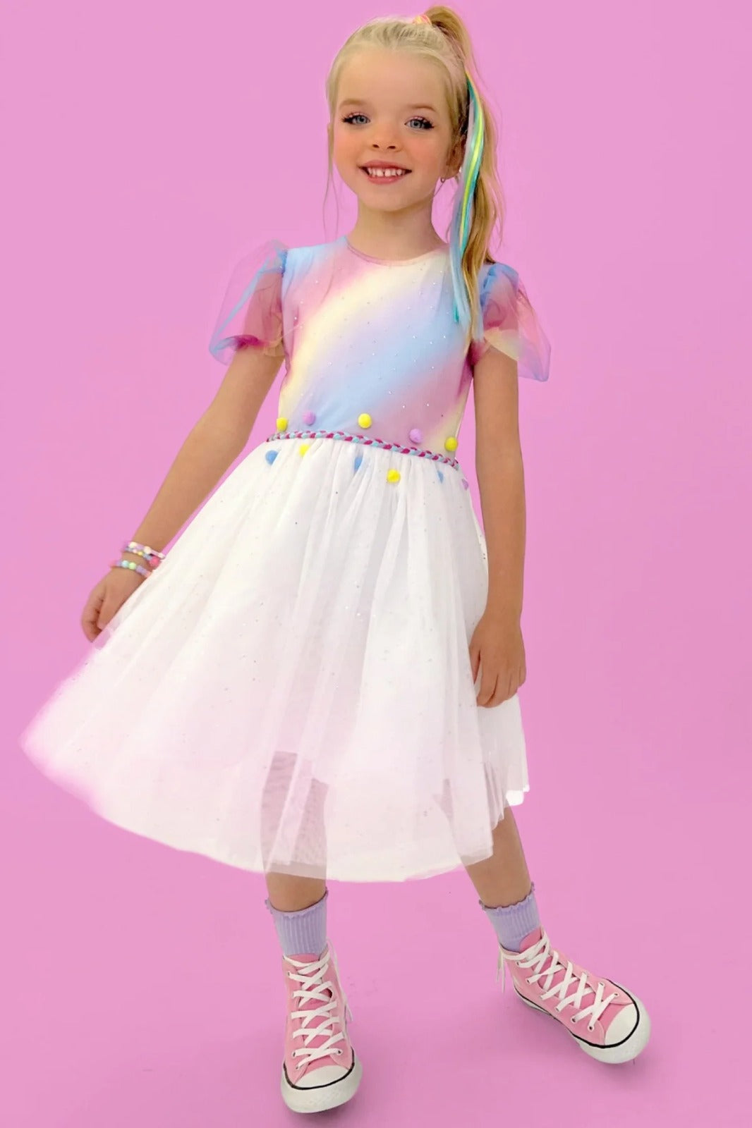 Vestido Infantil Kukie Verão True Color Tule