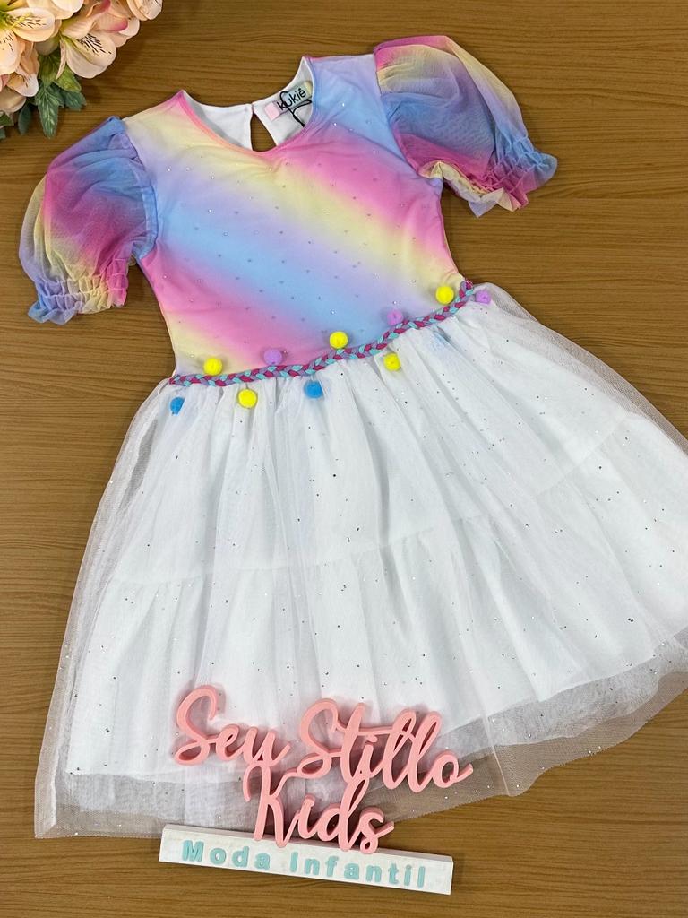 Vestido Infantil Kukie Verão True Color Tule