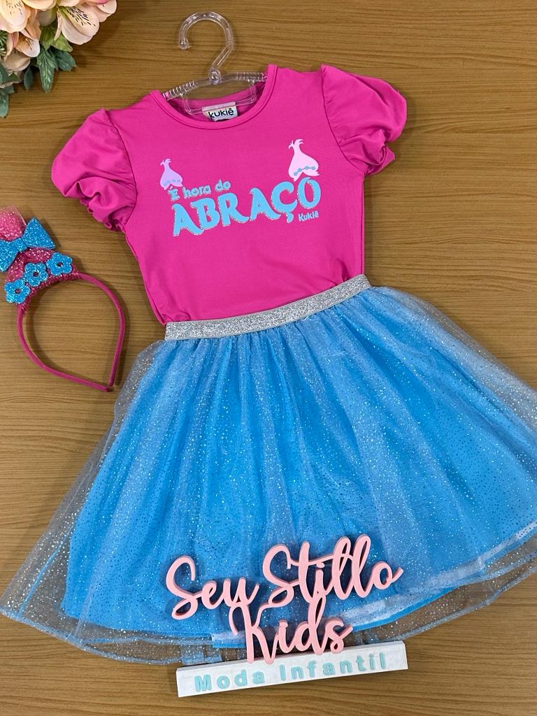 Fantasia Infantil Kukiê Com Saia e Blusa Hora do Abraço