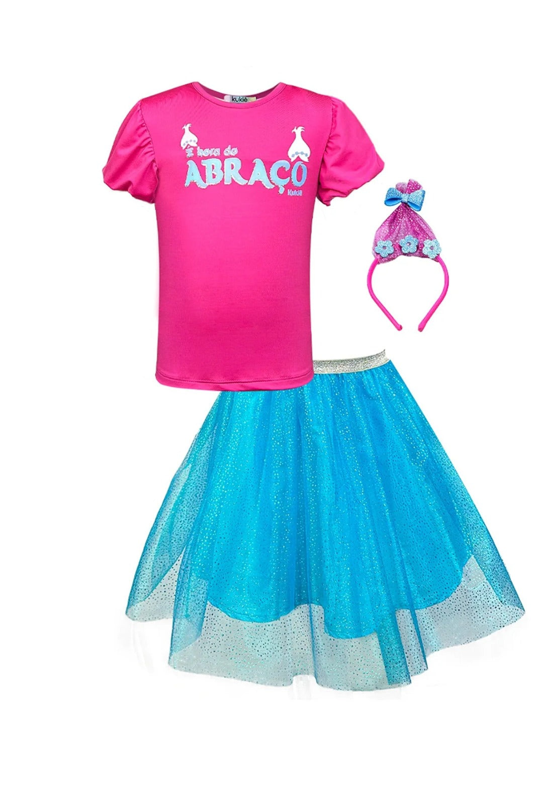 Fantasia Infantil Kukiê Com Saia e Blusa Hora do Abraço