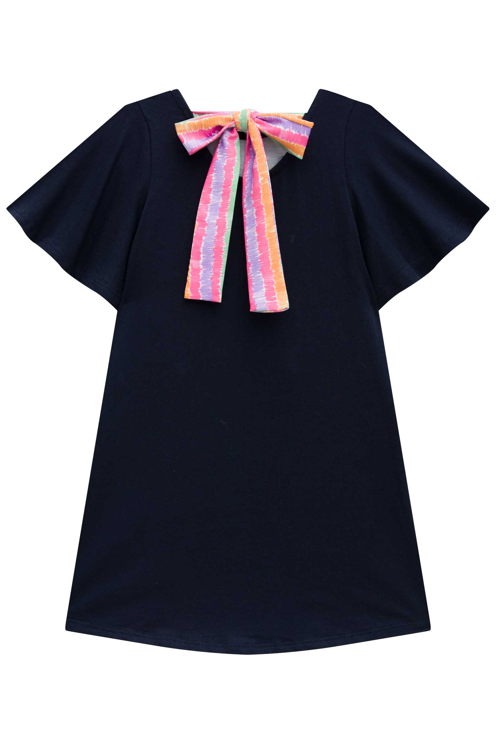 Vestido Infantil Kukie Alecrim Verão Azul Ursinho