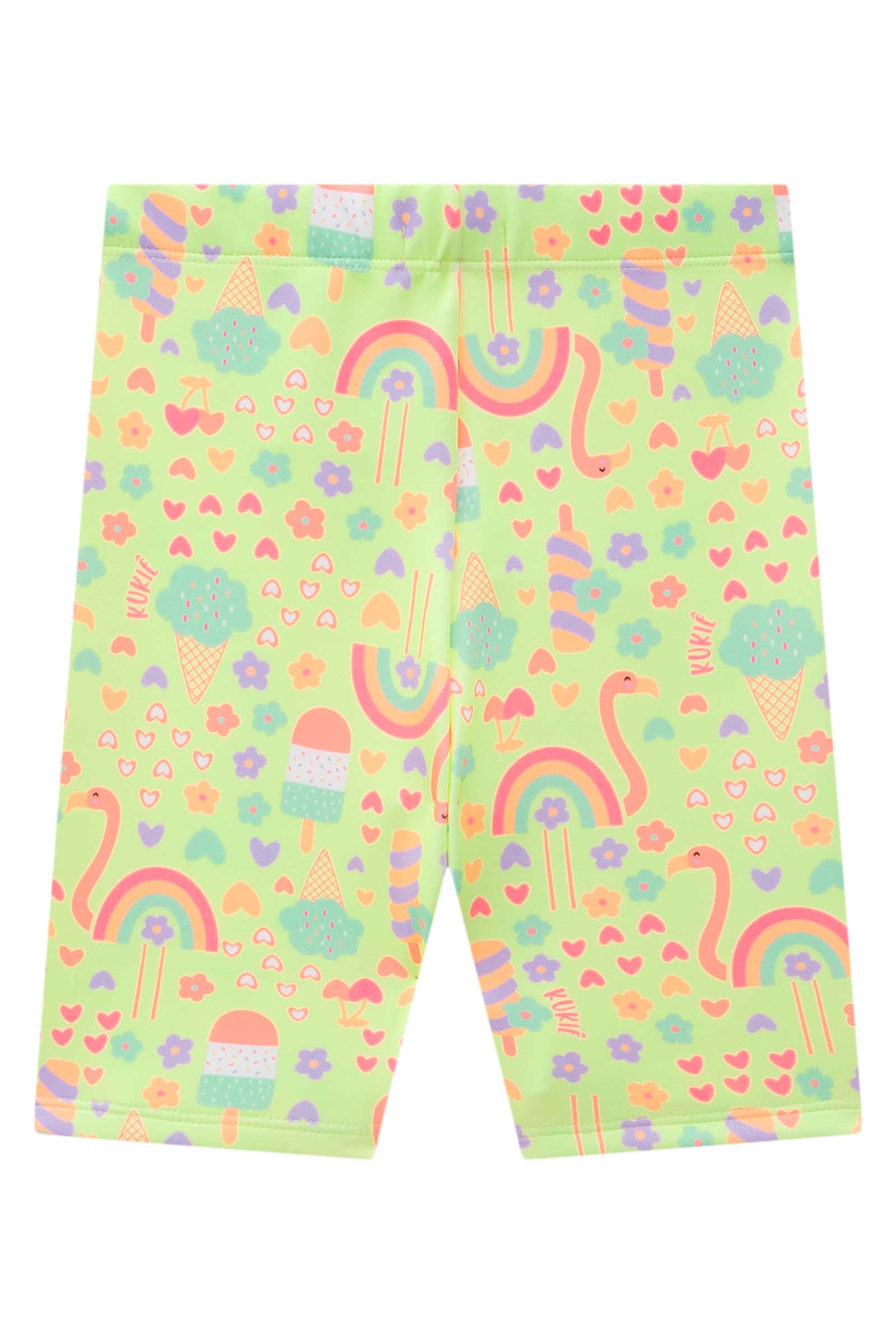 Shorts Infantil Kukie Ciclista Verde Doces