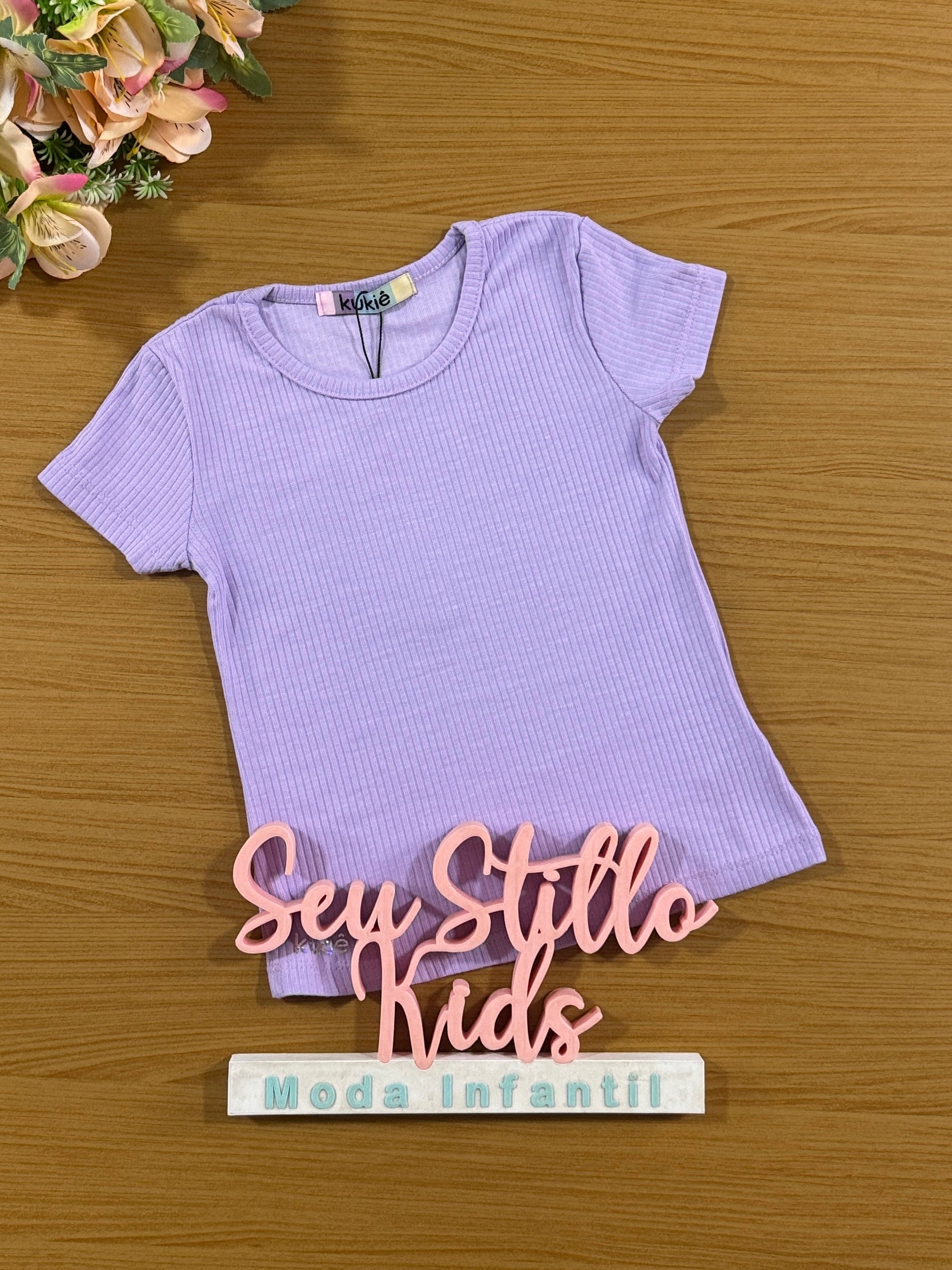 Blusa Infantil Kukie Verão Canelada Lilás