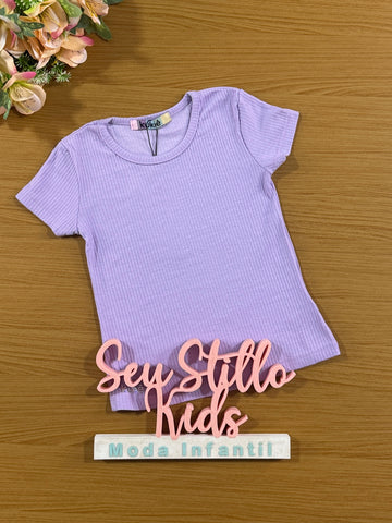 Blusa Infantil Kukie Verão Canelada Lilás