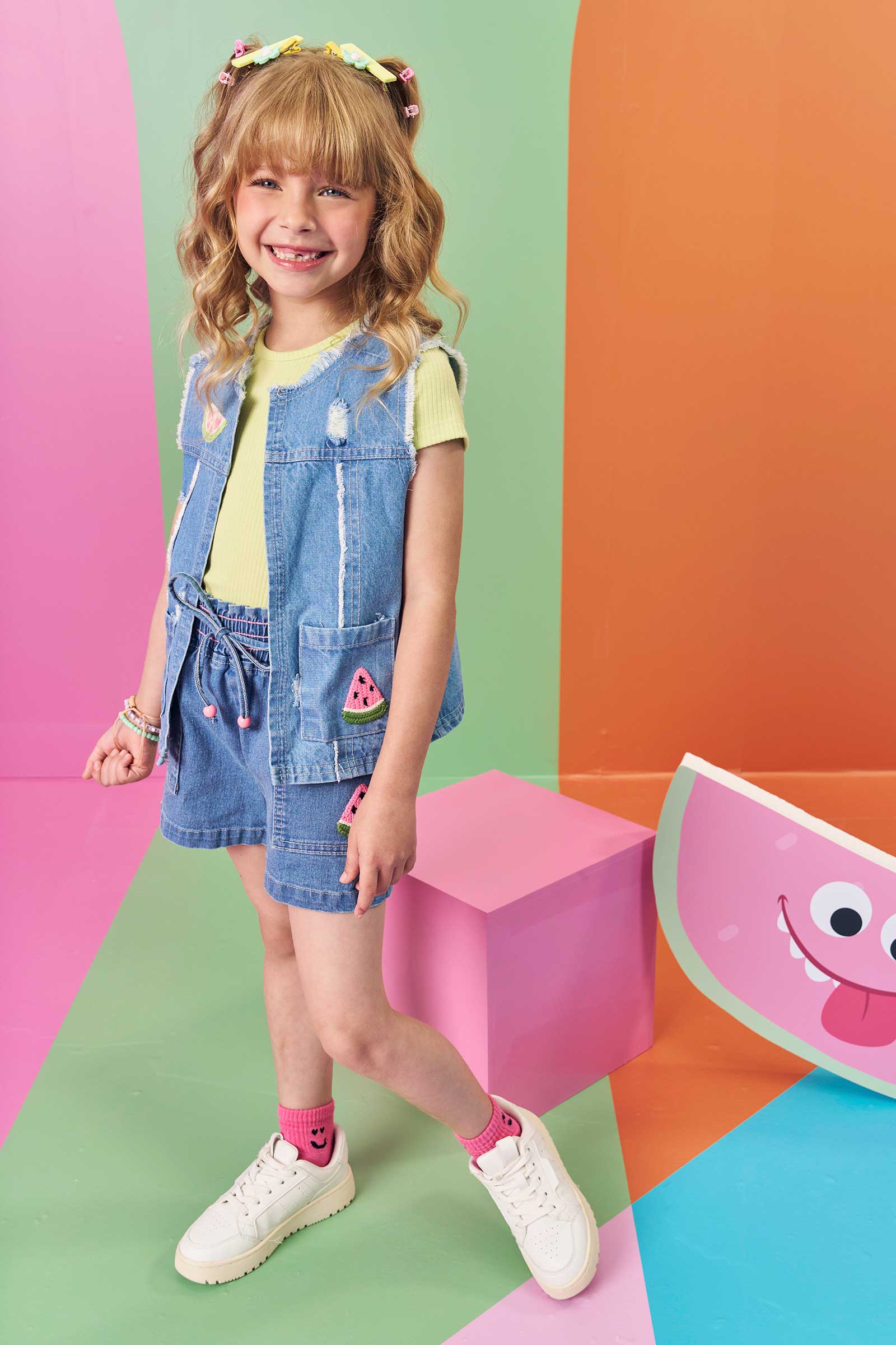 Shorts Infantil Kukie Verão Jeans