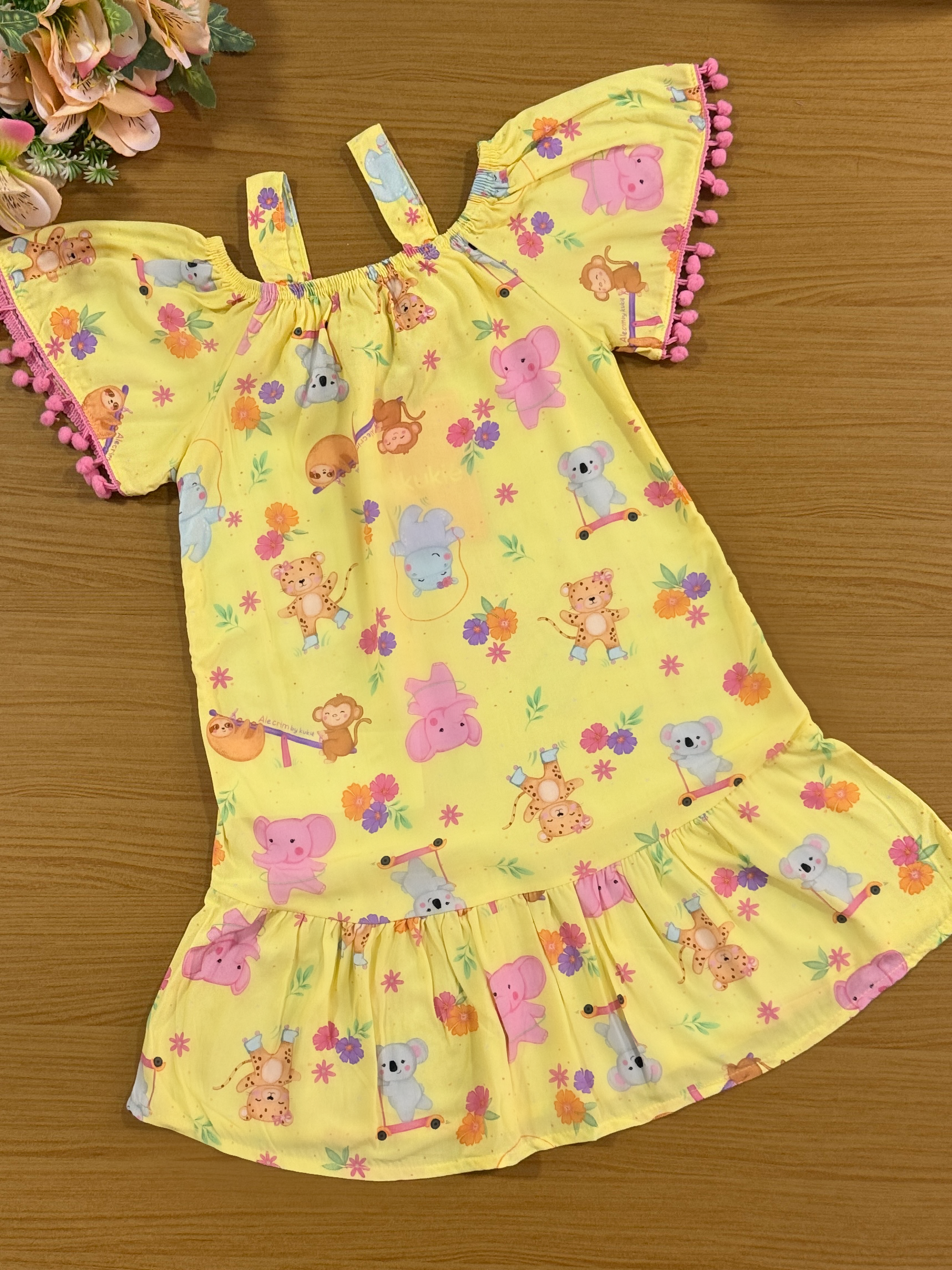 Vestido Infantil Kukie Alecrim Amarelo Oncinha