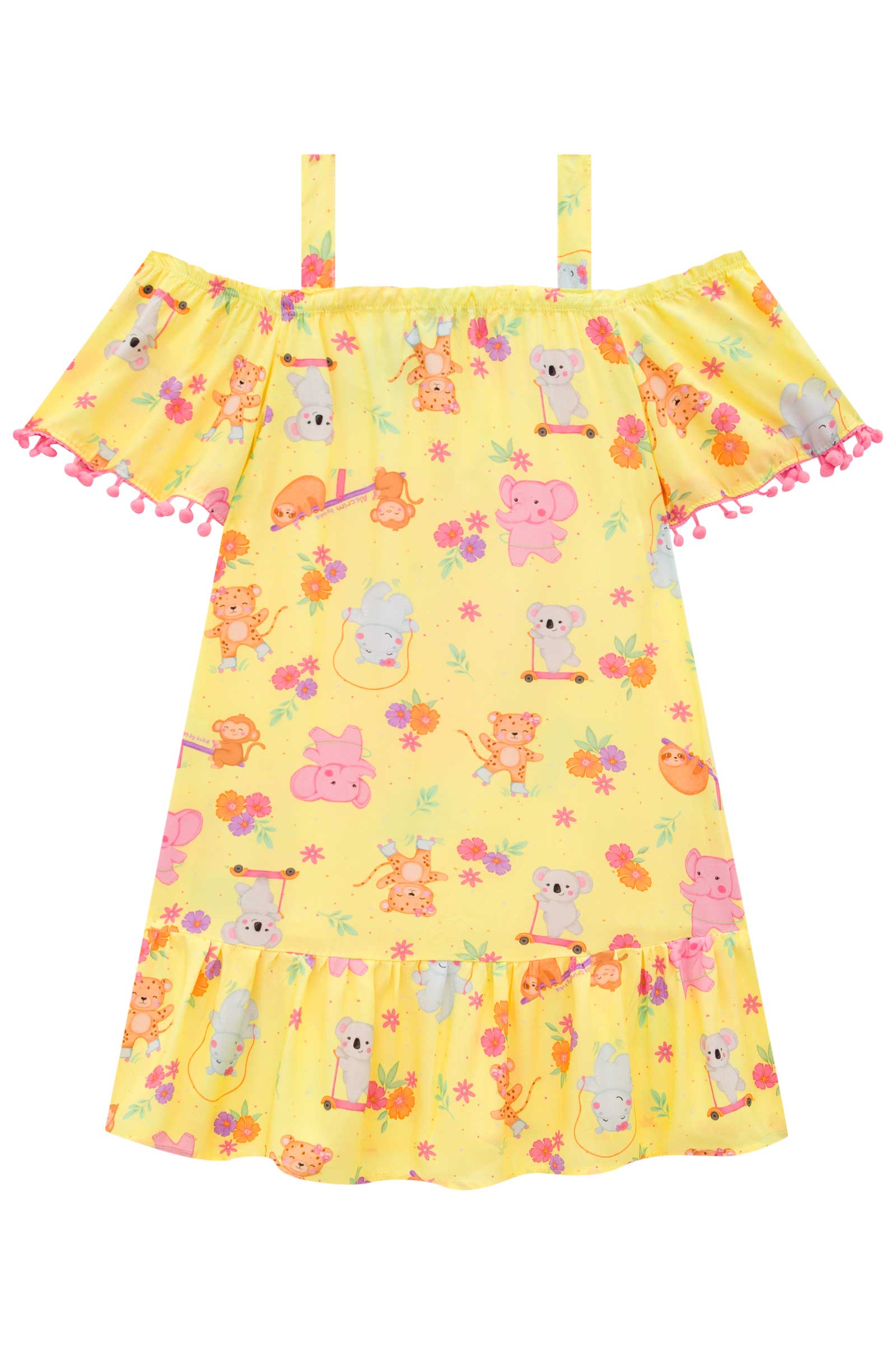 Vestido Infantil Kukie Alecrim Amarelo Oncinha