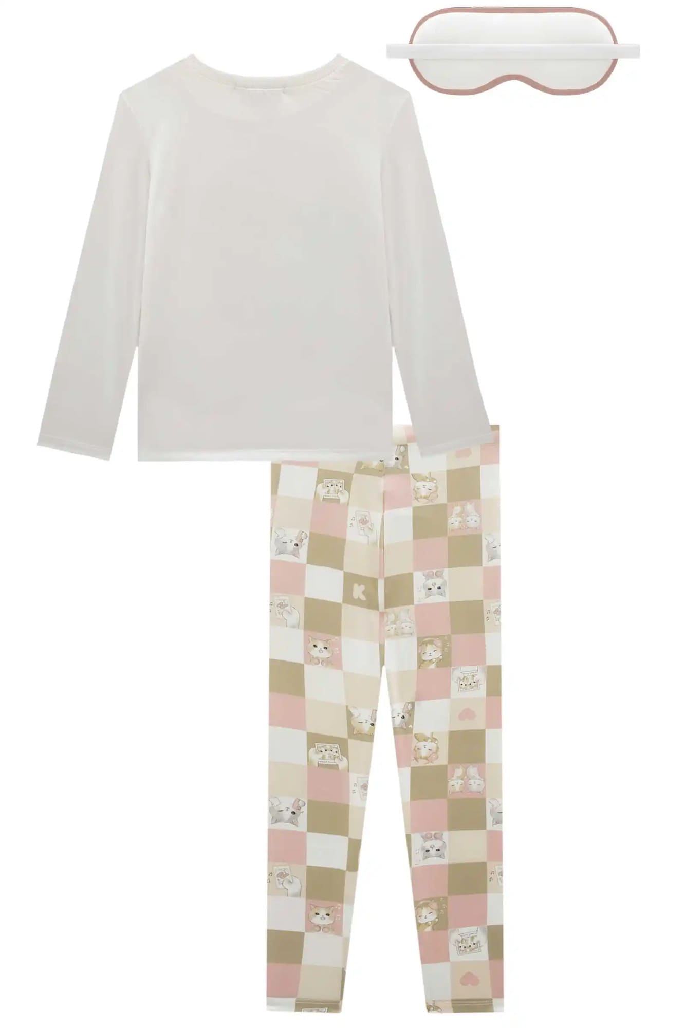 Pijama Infantil Kukiê Inverno Branco Gatinhos