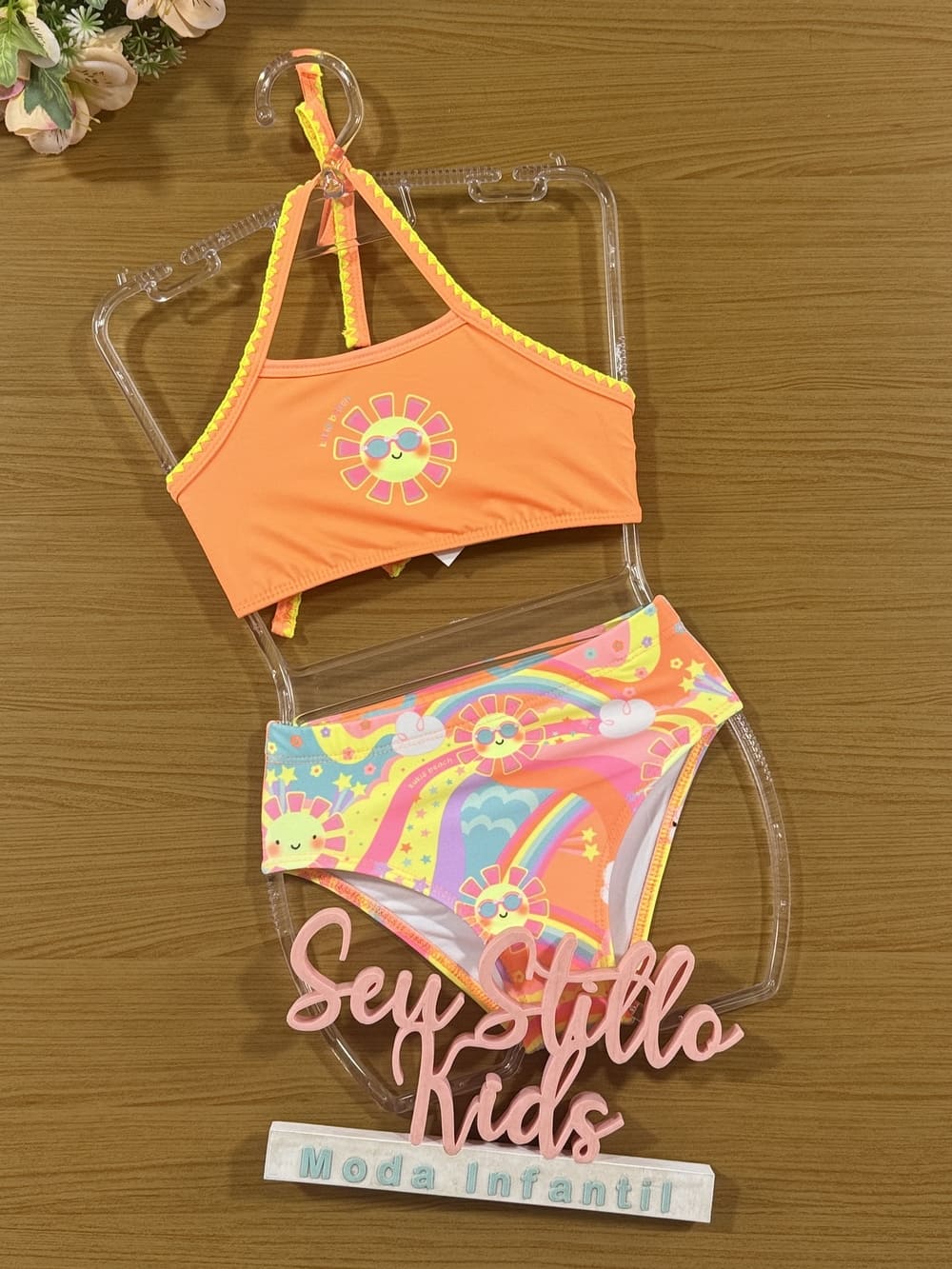 Biquíni Infantil Kukie Verão Laranja Solzinho