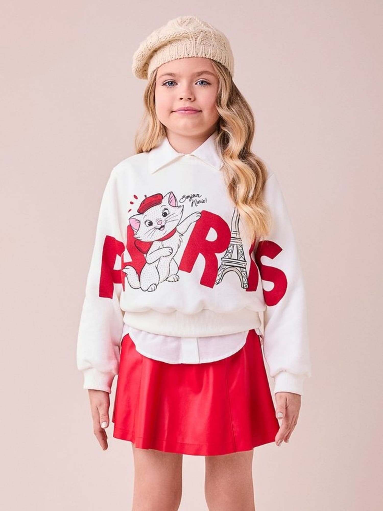Moletom Infantil Momi Inverno Flanelado Branco Marie Paris Disney