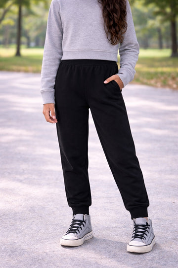 Calça Moletom Infantil Brandili Menina Flanelada Preta