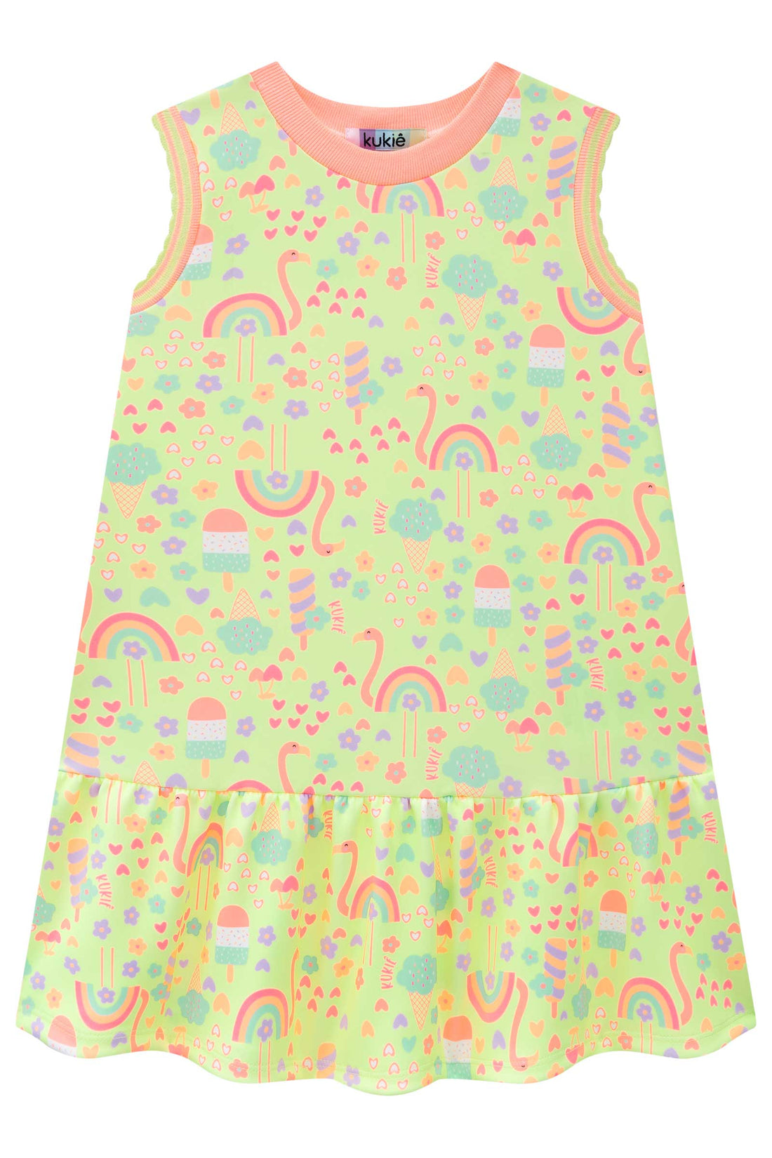 Vestido Infantil Kukie Verão Verde Doces