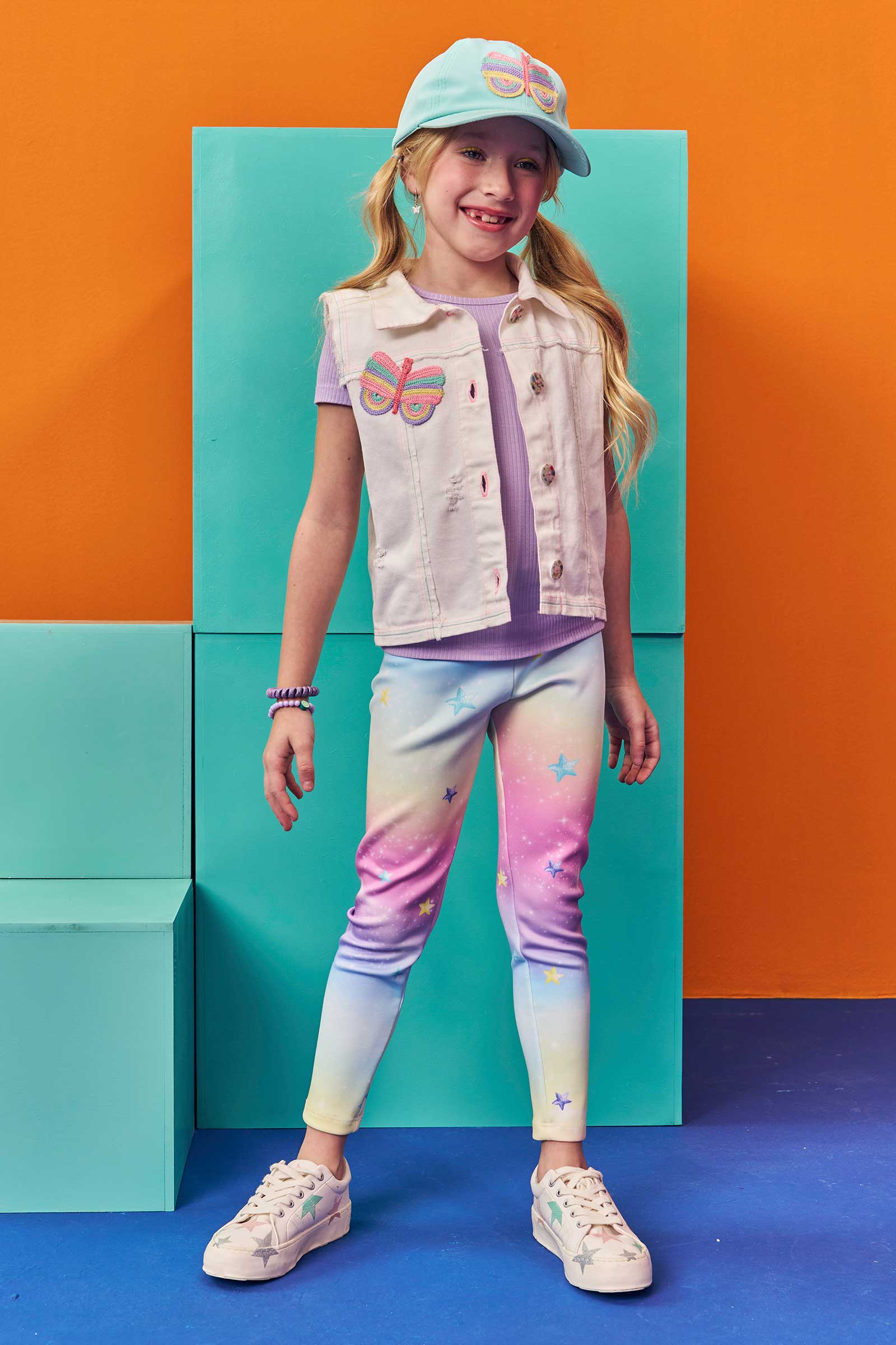 Boné Infantil Kukie Verão Azul Borboleta