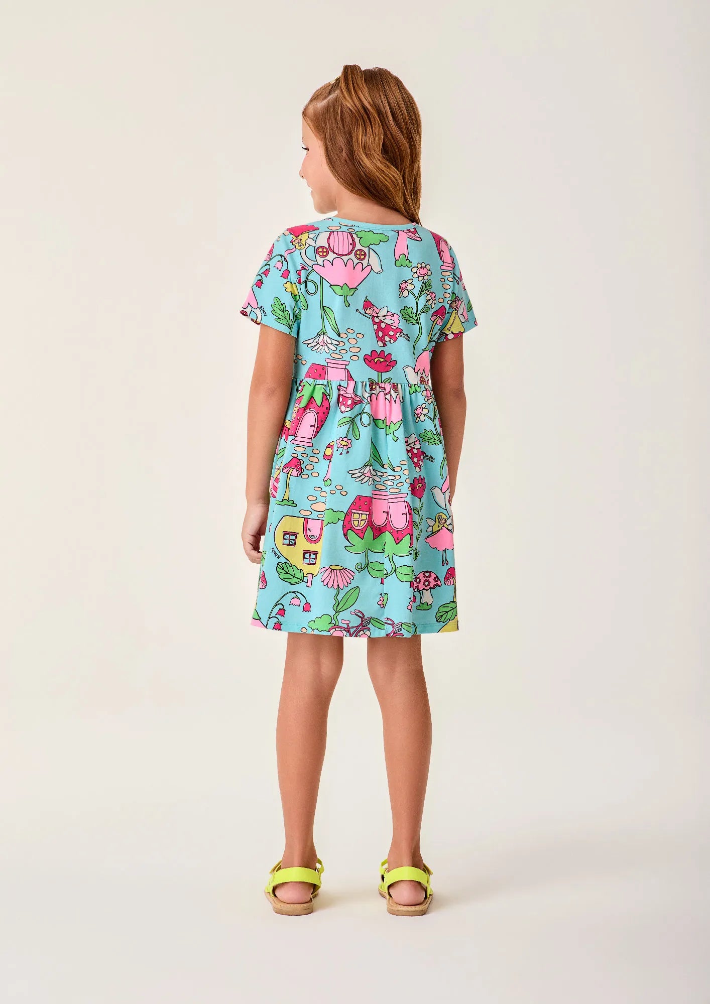 Vestido Infantil Bimbi Azul Jardim das Fadas