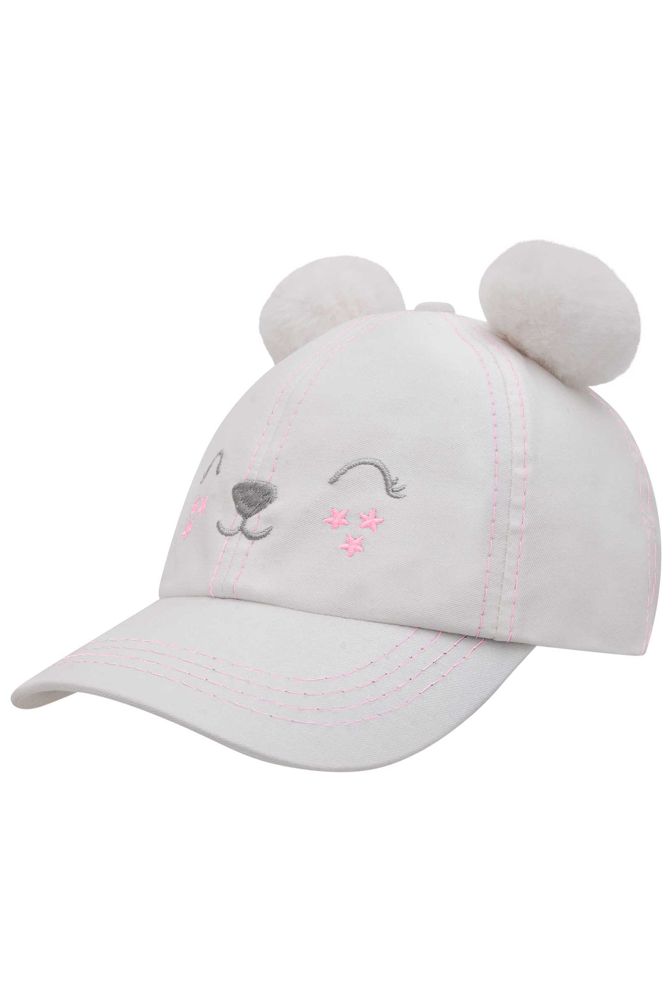 Boné Infantil Kukie Verão Off White Urso Polar