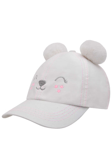 Boné Infantil Kukie Verão Off White Urso Polar