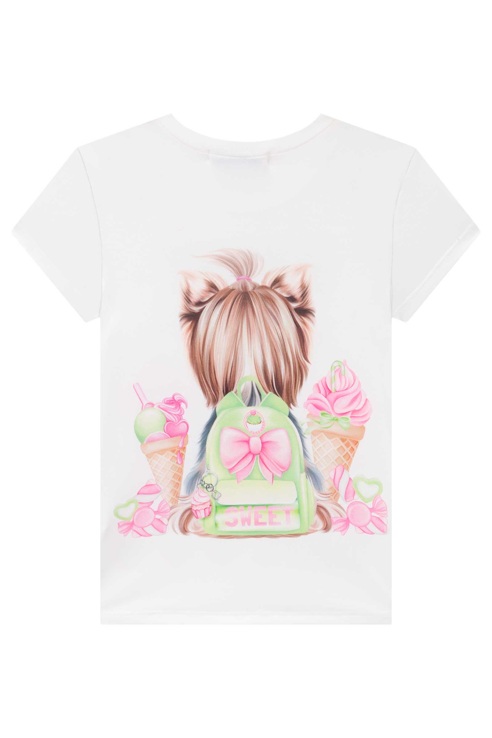Blusa Infantil Kukie Verão Off White Cachorrinha