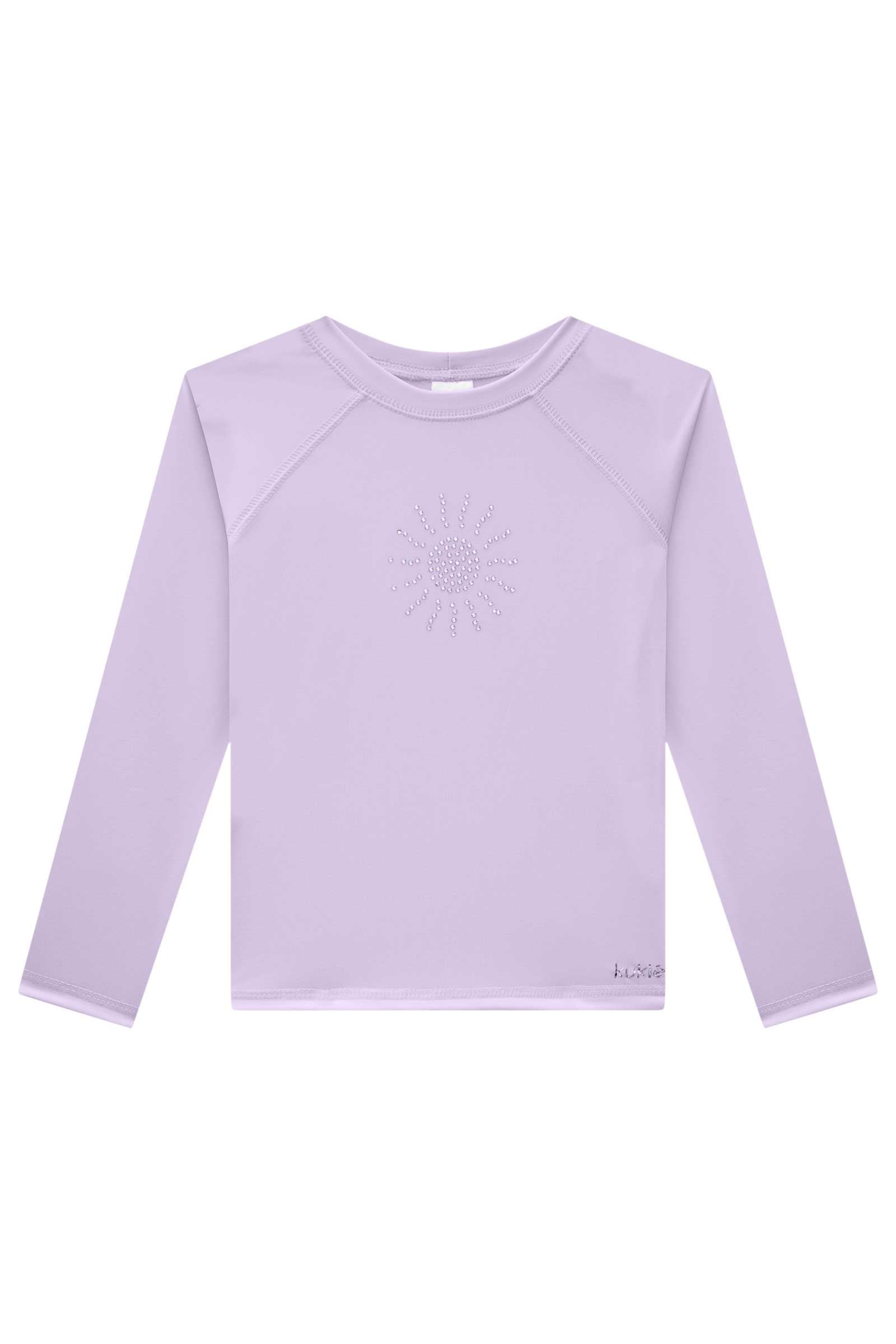 Blusa Infantil com Proteção Solar Kukie Verão Lilás Neon