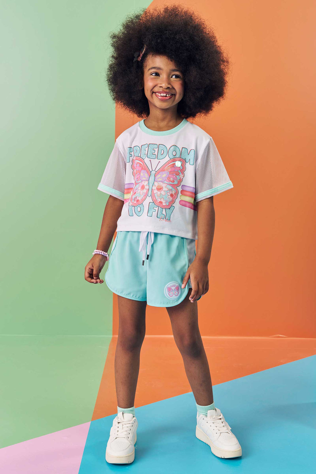 Shorts Infantil Kukie Verão Nylon Azul