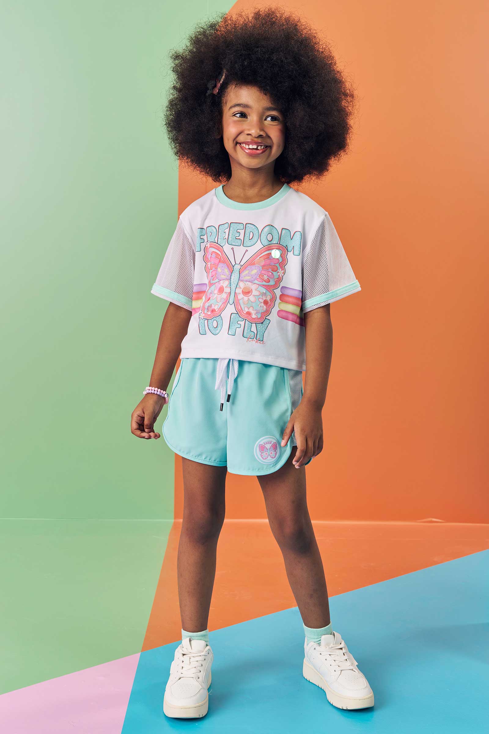 Shorts Infantil Kukie Verão Nylon Azul