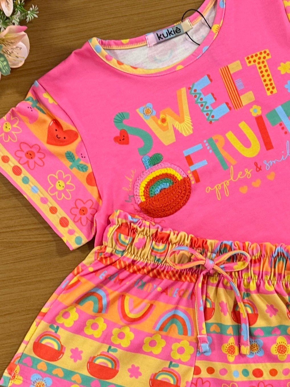 Conjunto Infantil Kukie Alecrim Verão Shorts e Blusa Sweet Fruit