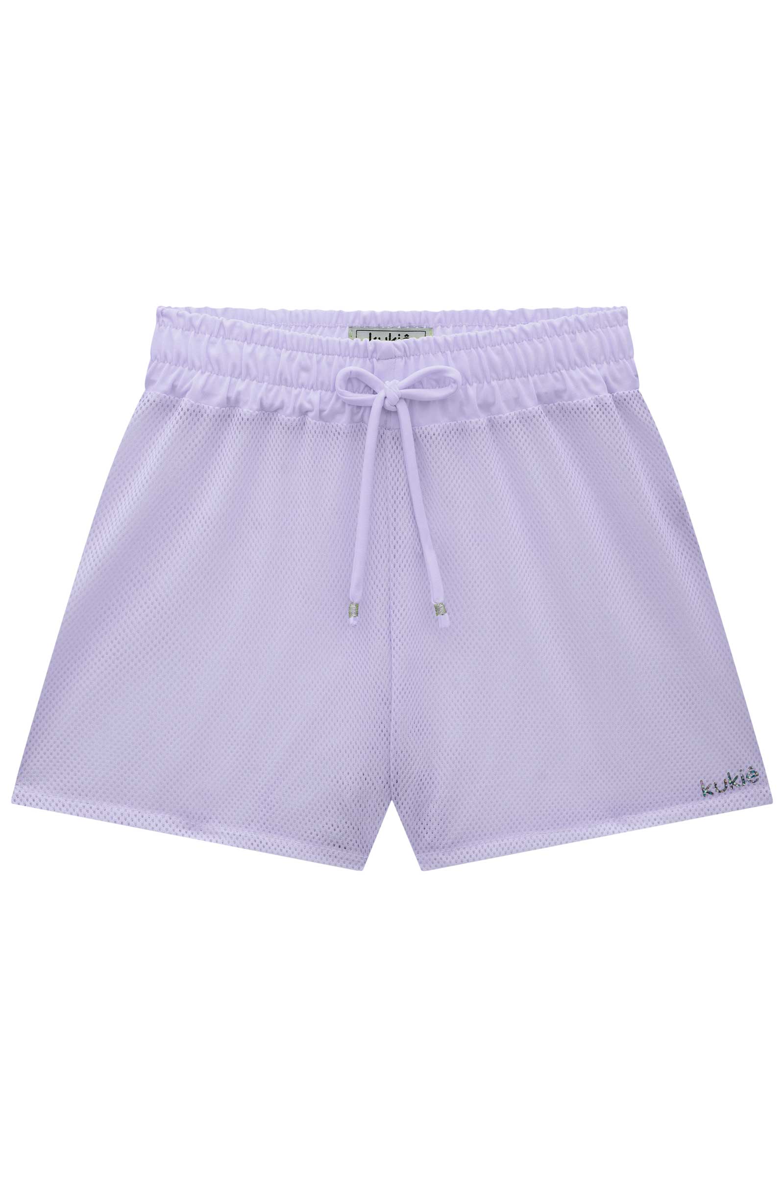 Shorts Infantil Kukie Verão de Praia Telado Lilás
