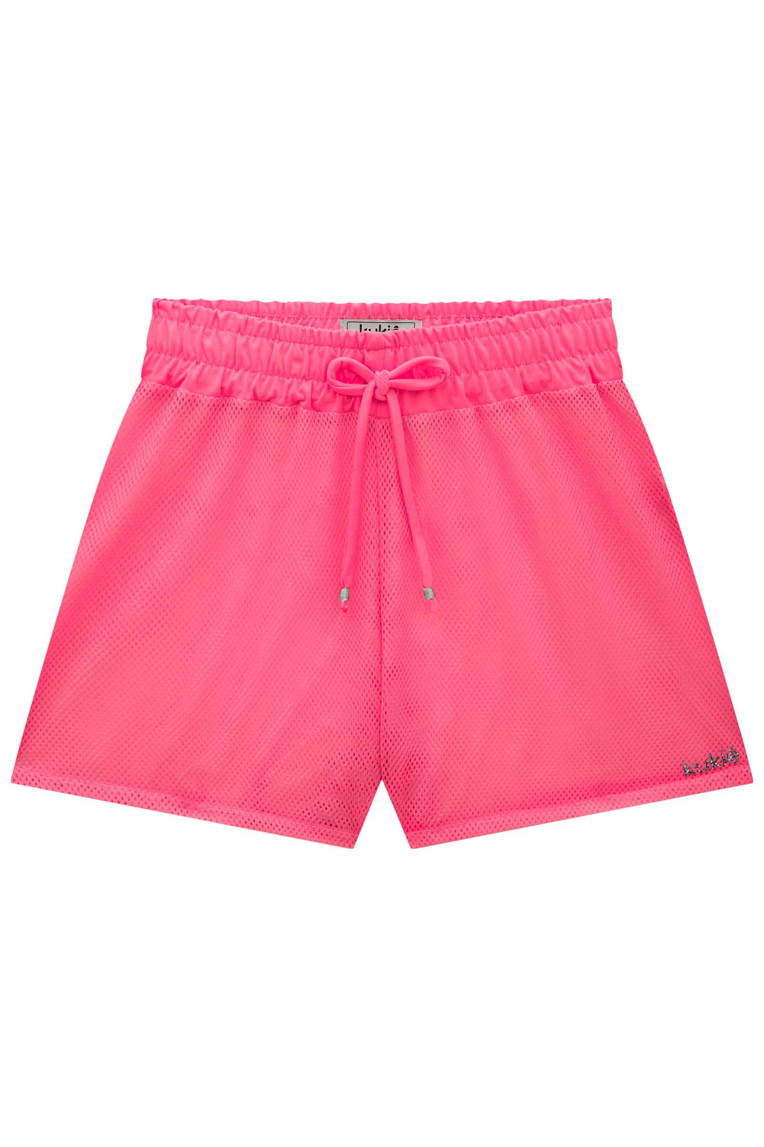 Shorts Infantil Kukie Verão de Praia Telado Rosa Neon