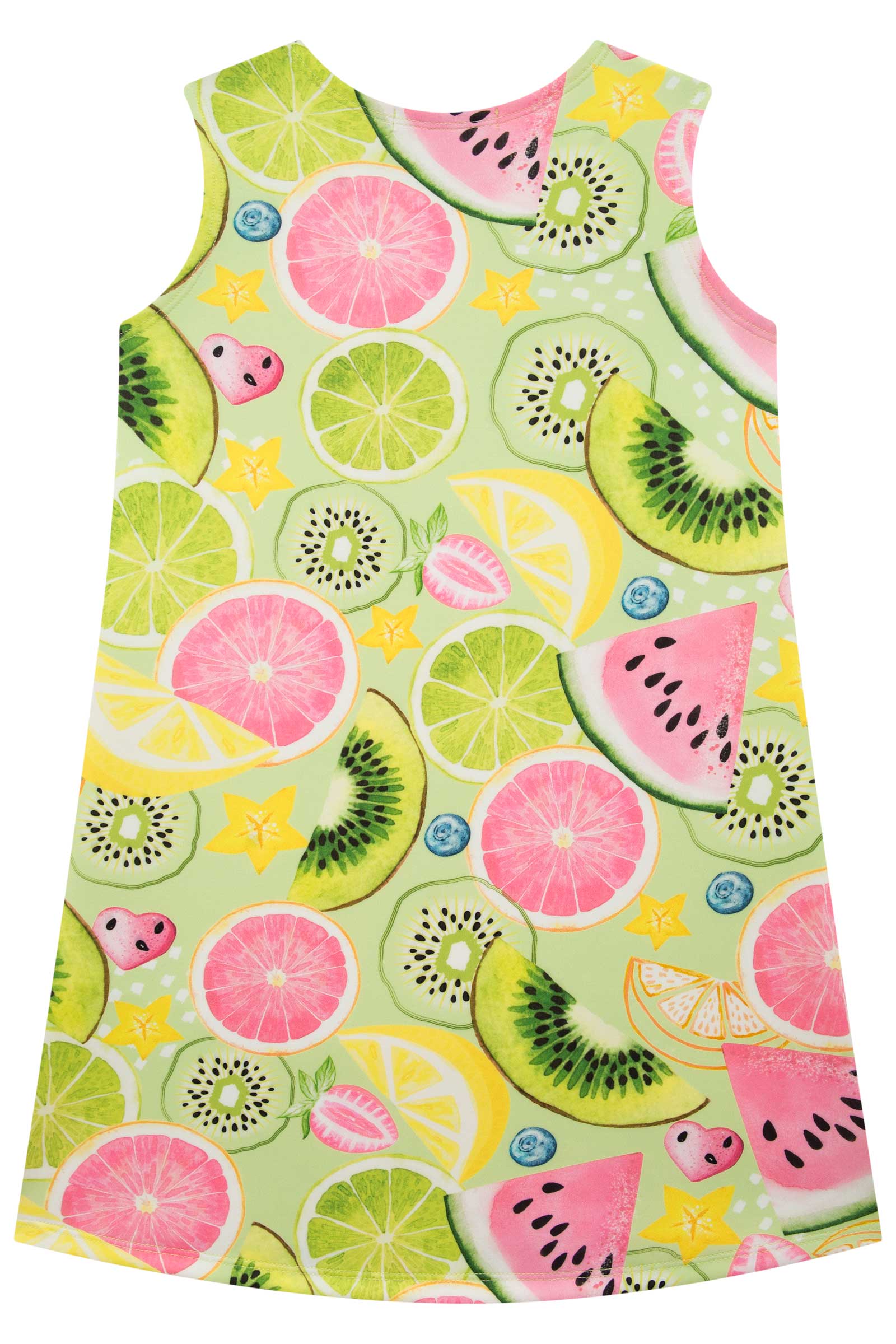 Vestido Infantil Kukie Verão Verde Festa das Frutas