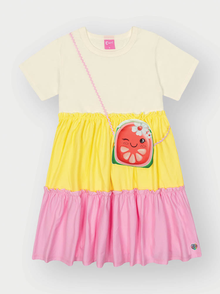 Vestido Infantil Cinti Verão Três Marias com Bolsinha