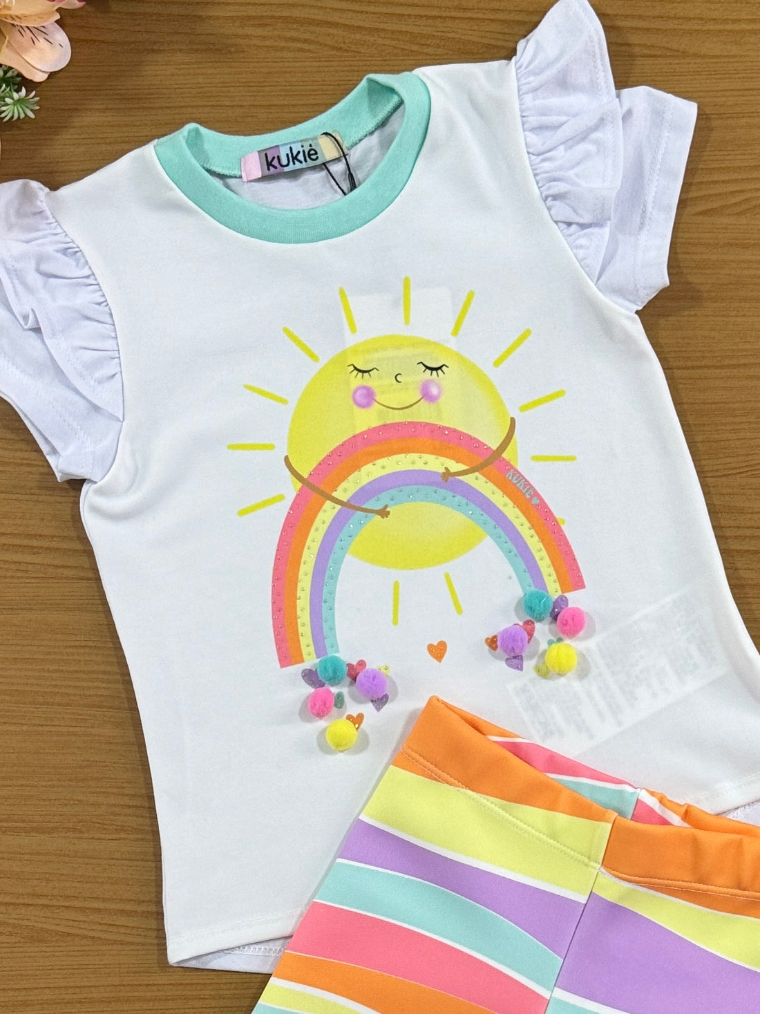 Conjunto Infantil Kukie Verão Shorts Ciclista e Blusa Solzinho