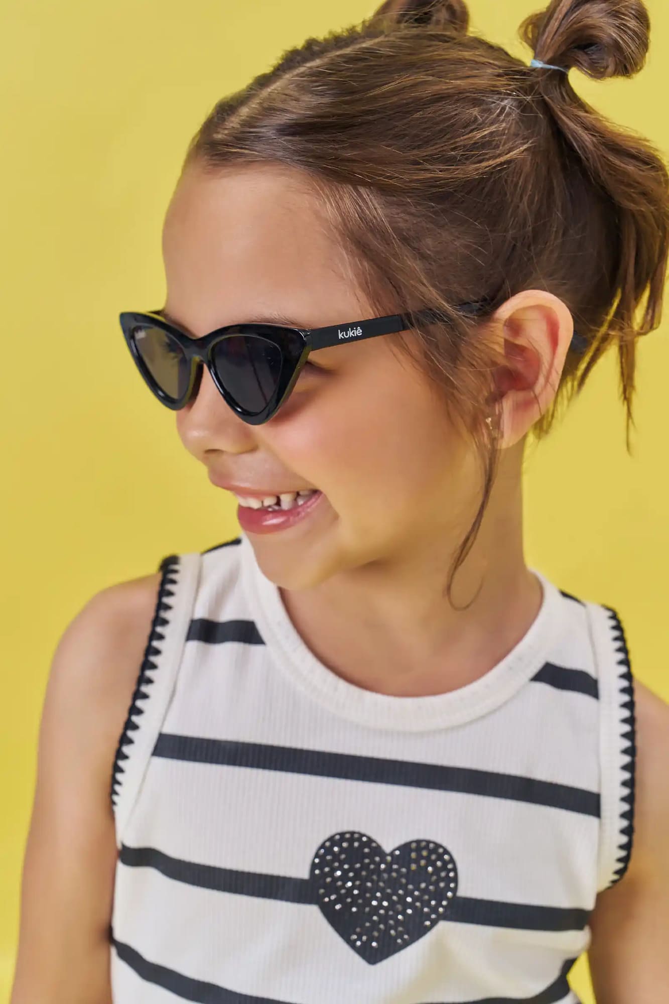 Óculos de Sol Infantil Kukiê Verão Preto Gatinho
