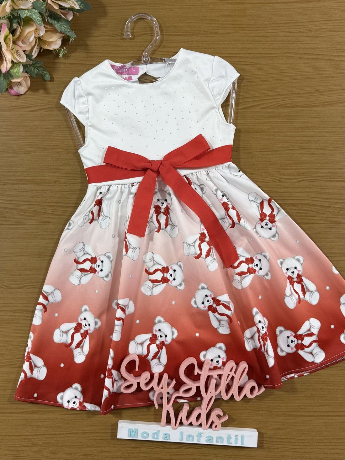 Vestido Infantil Cinti Inverno Ursinho com Bolero
