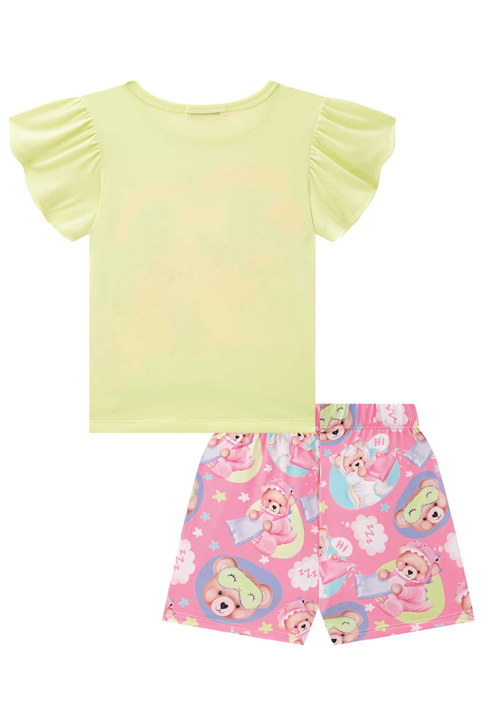 Pijama Infantil Kukie Verão Shorts e Blusa Ursinha