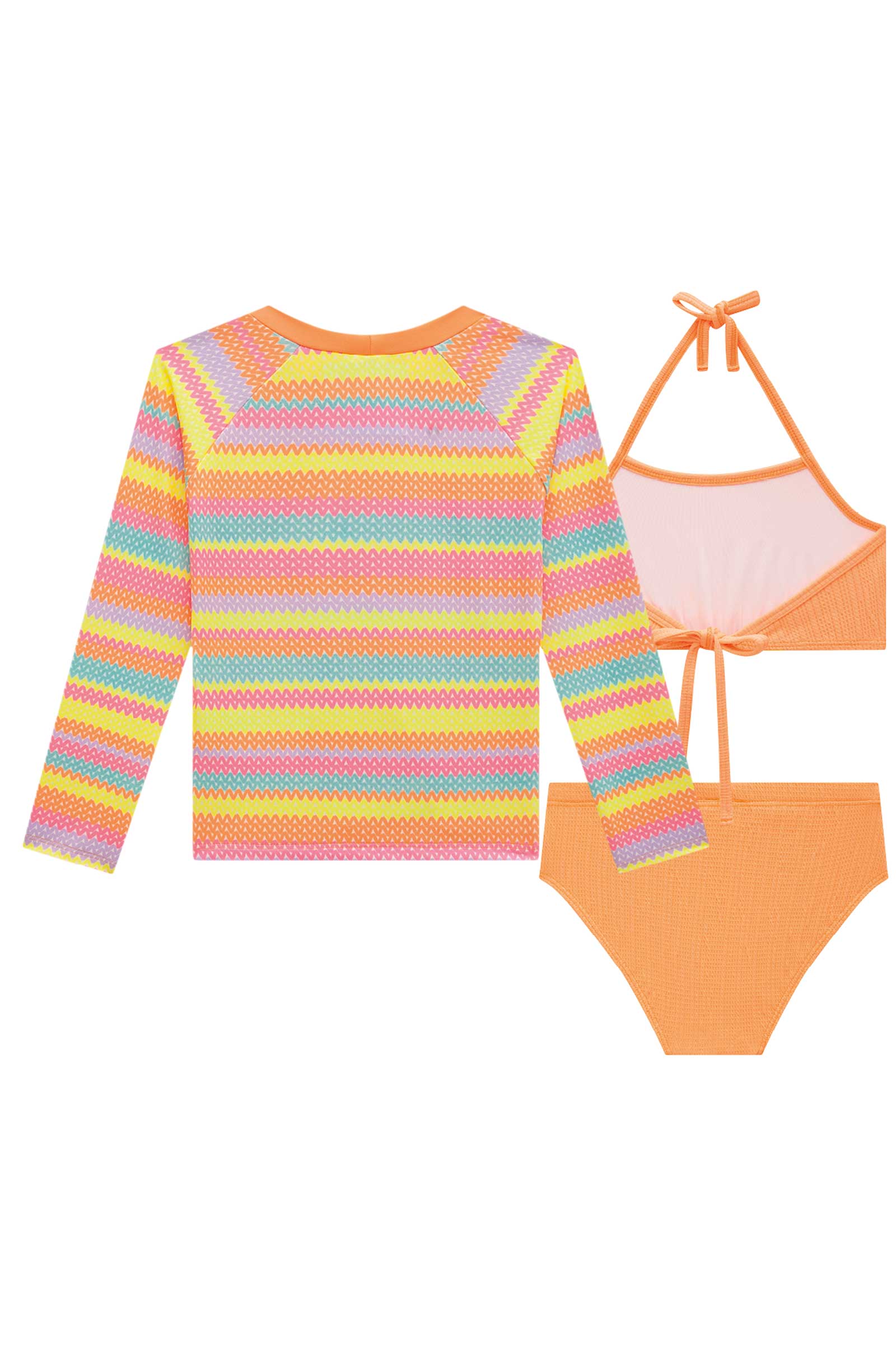 Biquini Infantil Kukie Verão com Blusa Manga Longa Sol