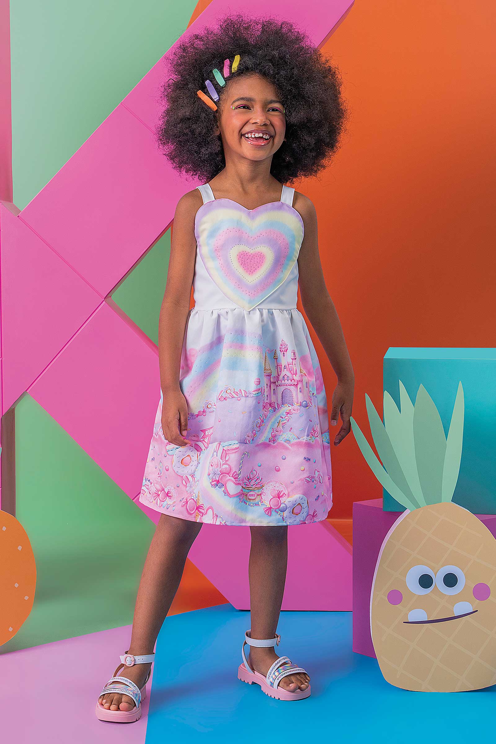 Vestido Infantil Kukie Verão Castelo Candy