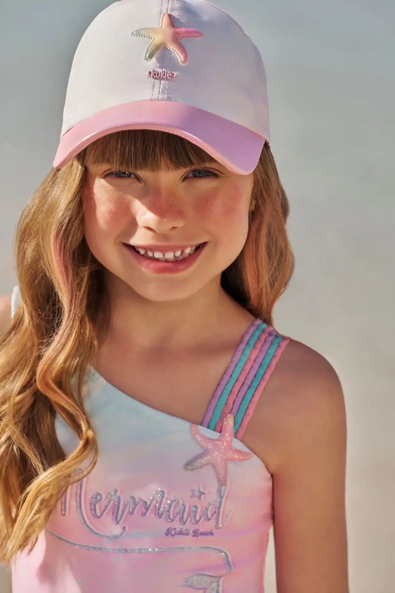 Boné Infantil Kukie Verão Branco Estrelinha do Mar
