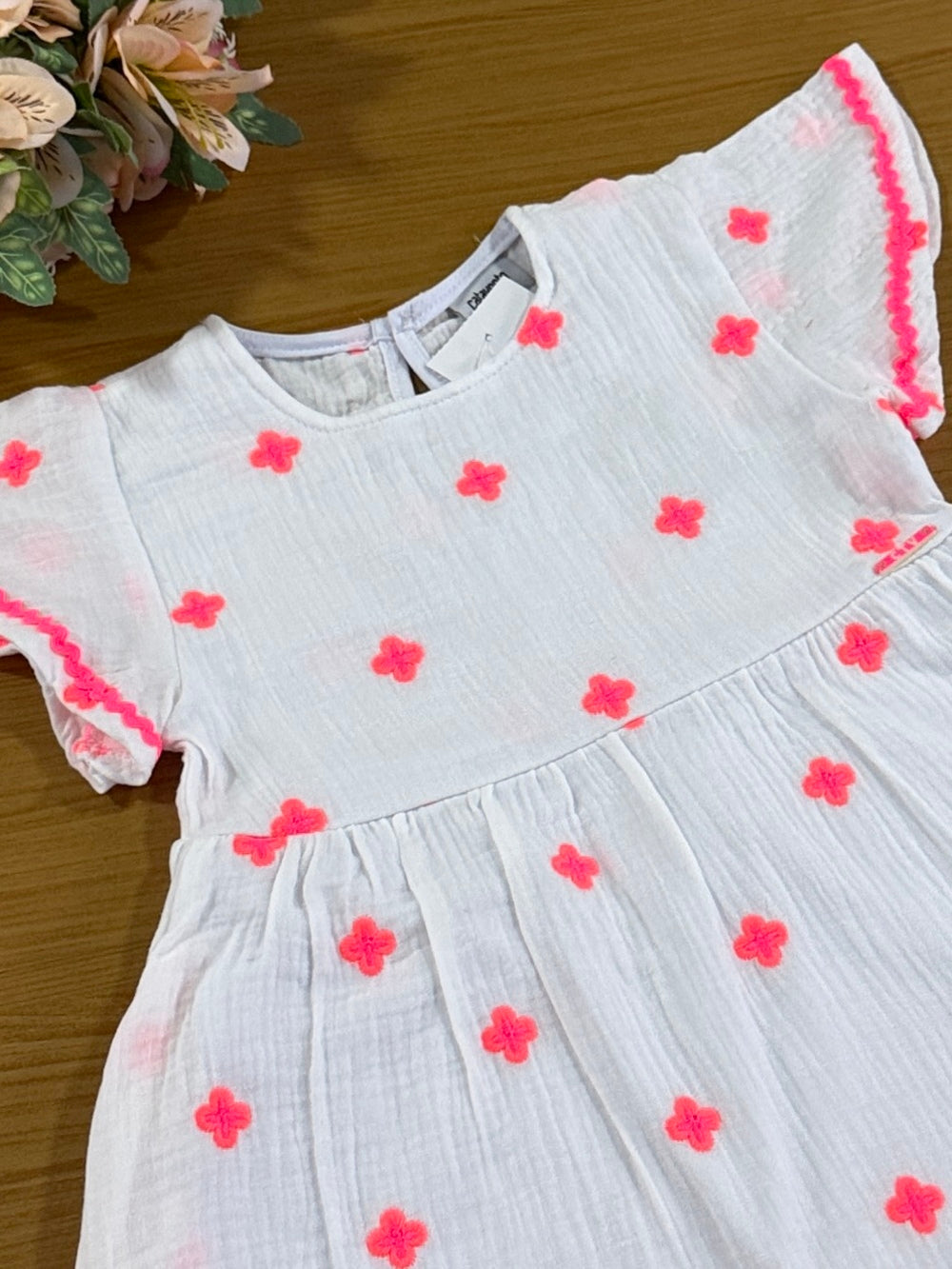 Vestido Infantil Catavento Verão Florzinhas Neon