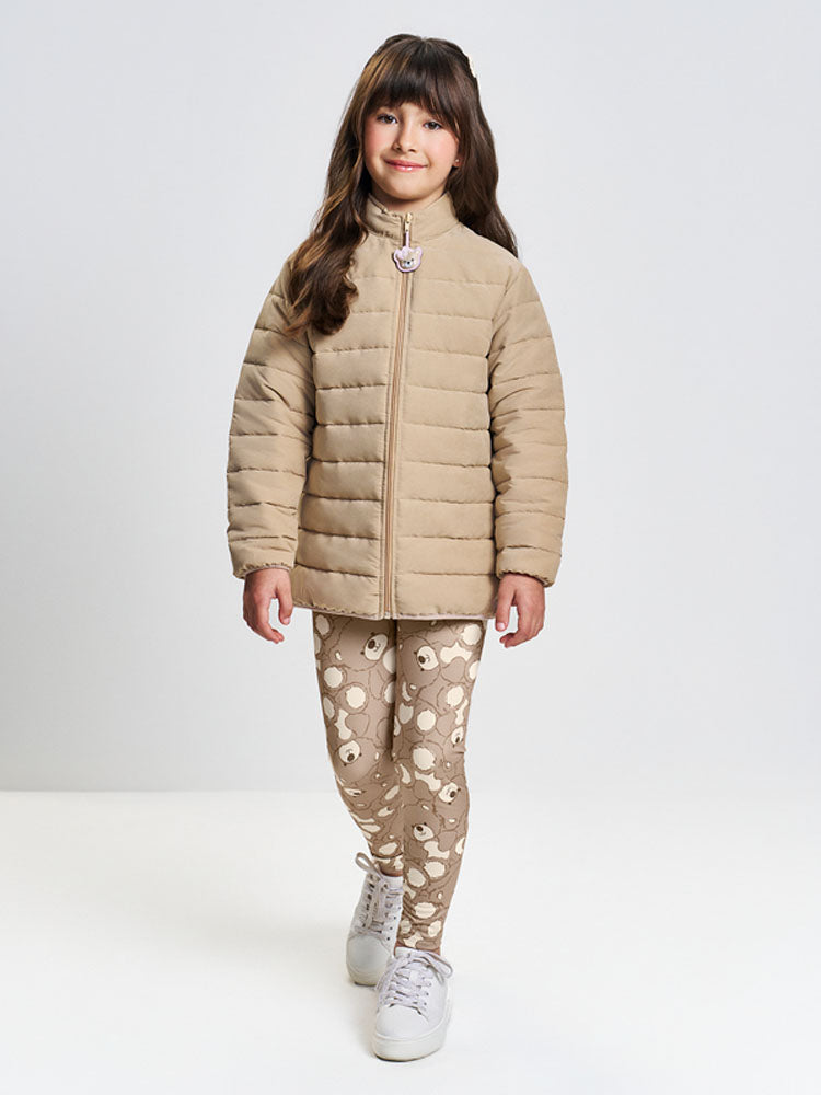 Jaqueta Infantil Cinti Inverno Puffer Bege